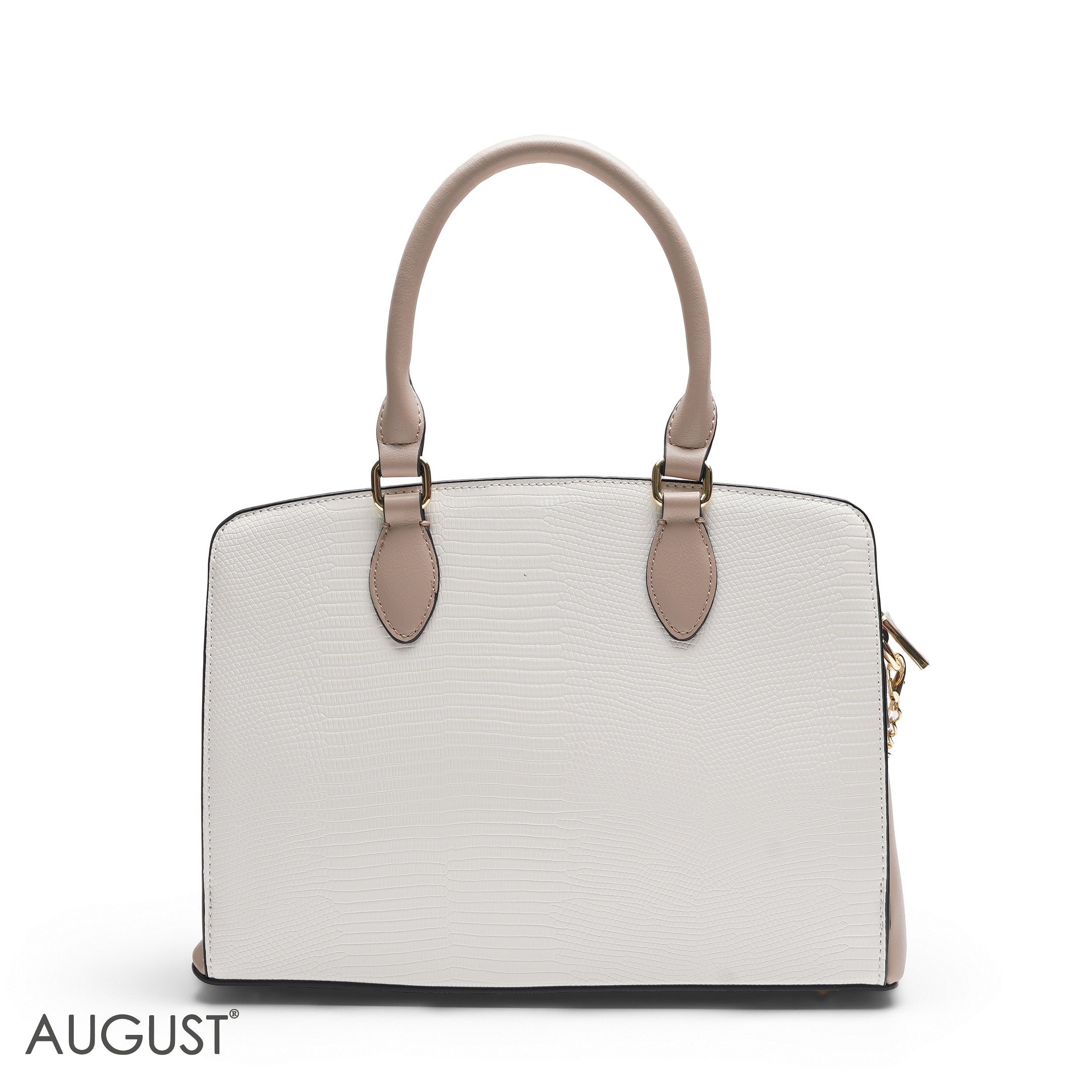 EMILY WHITE & PINK FLORAL BAG WITH MINI POUCH - MED