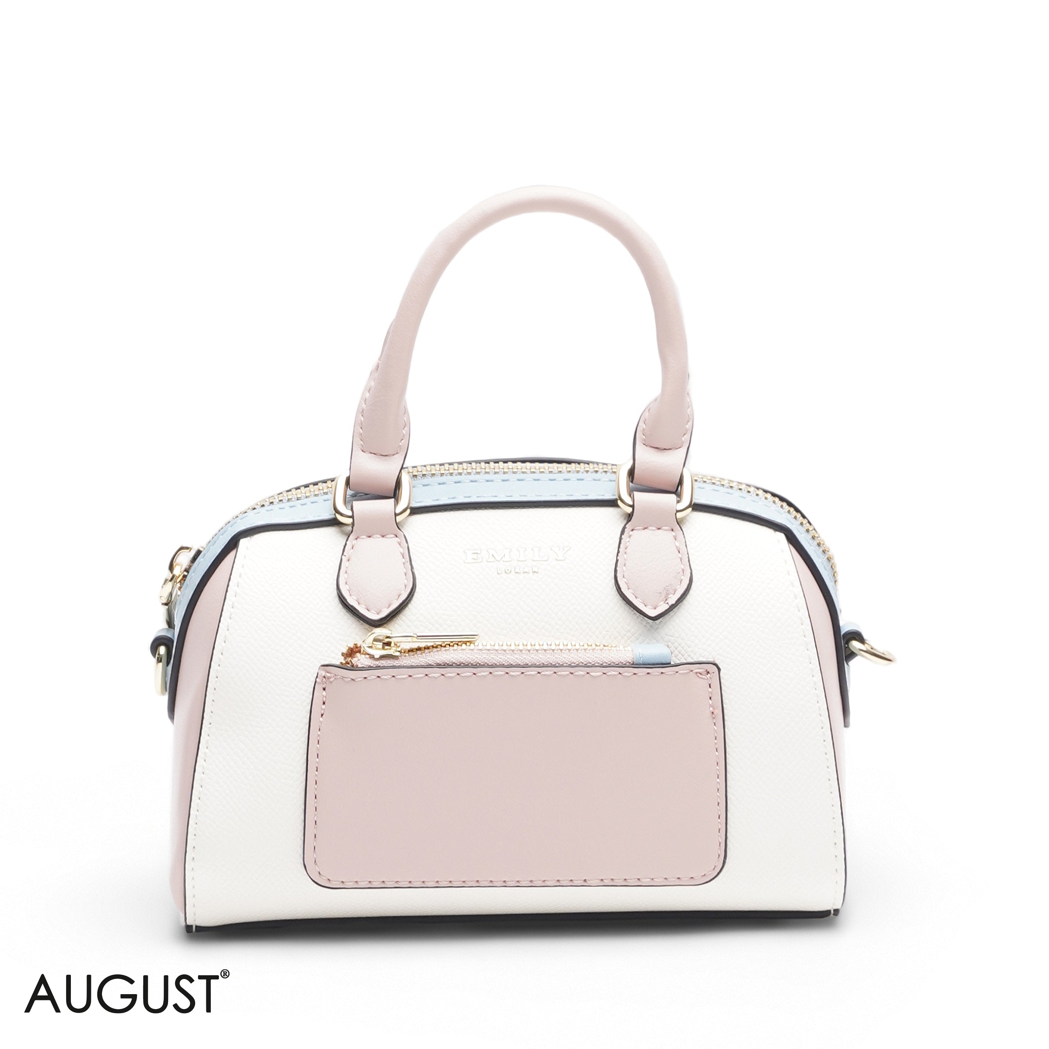 MINI MULTI COLOR BAG WITH FRONT POUCH & GOLD METAL STRAP