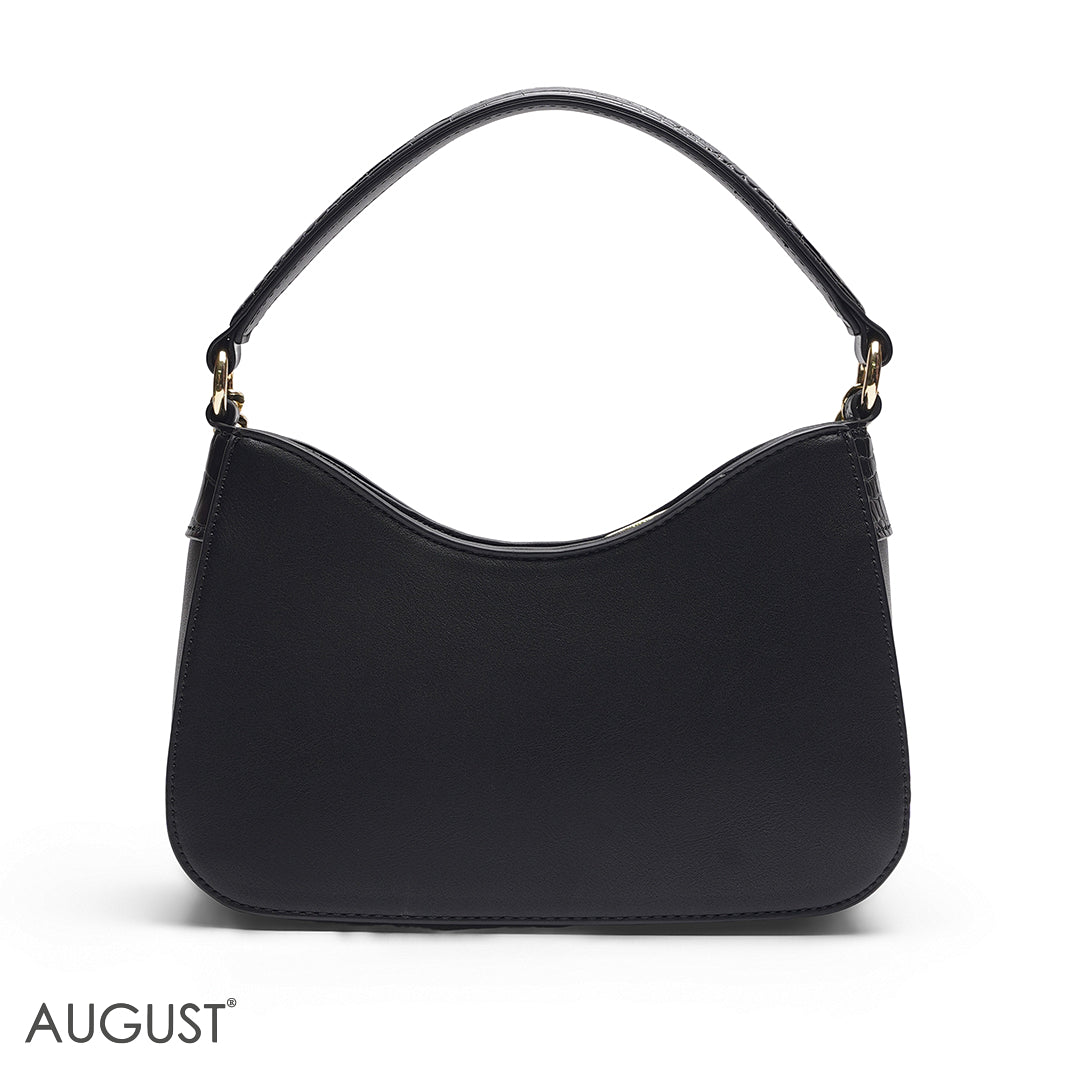 BLACK SHOULDER BAG WITH CHAIN