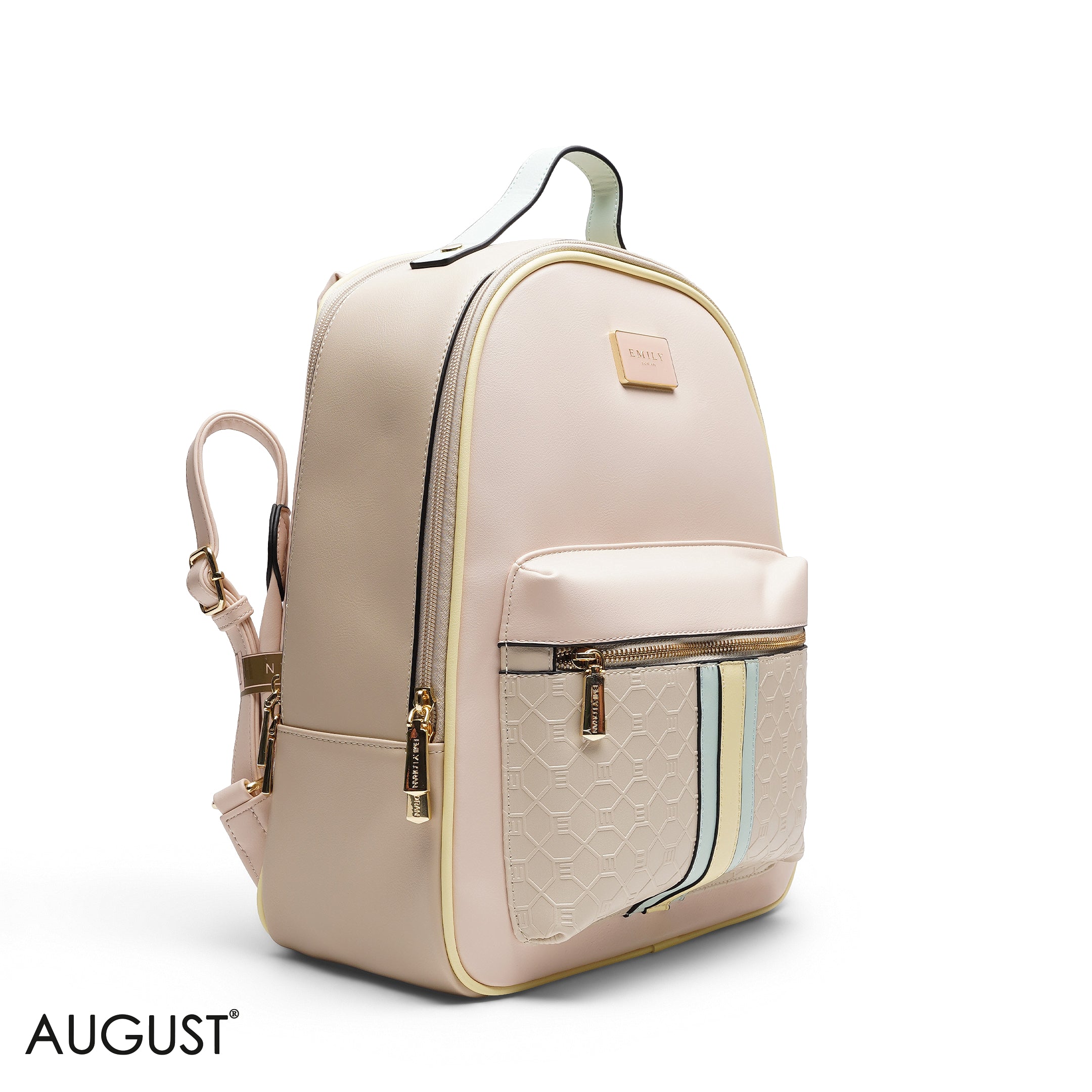 EMBOSSED PANELLED BACKPACK