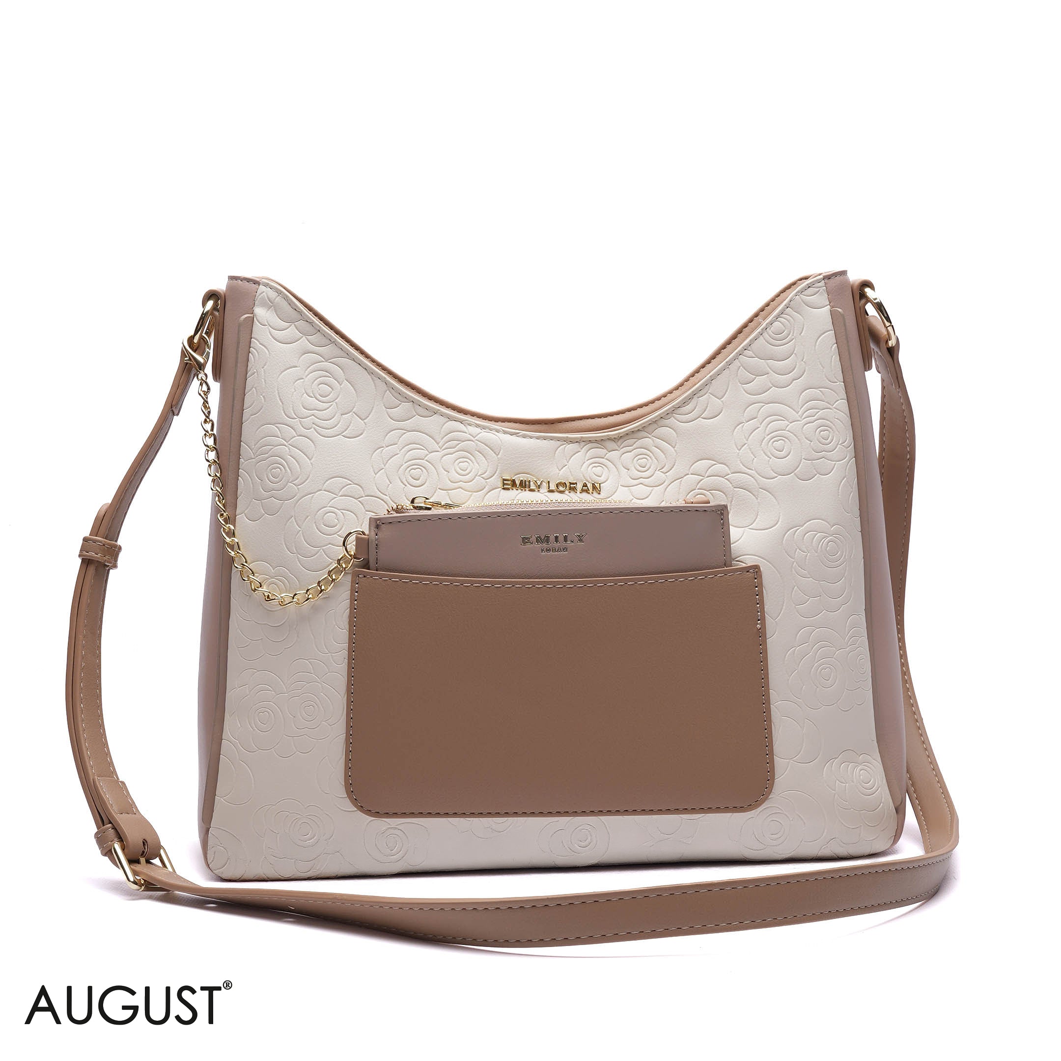 EMBOSSED ROSE SHOULDER BAG SET