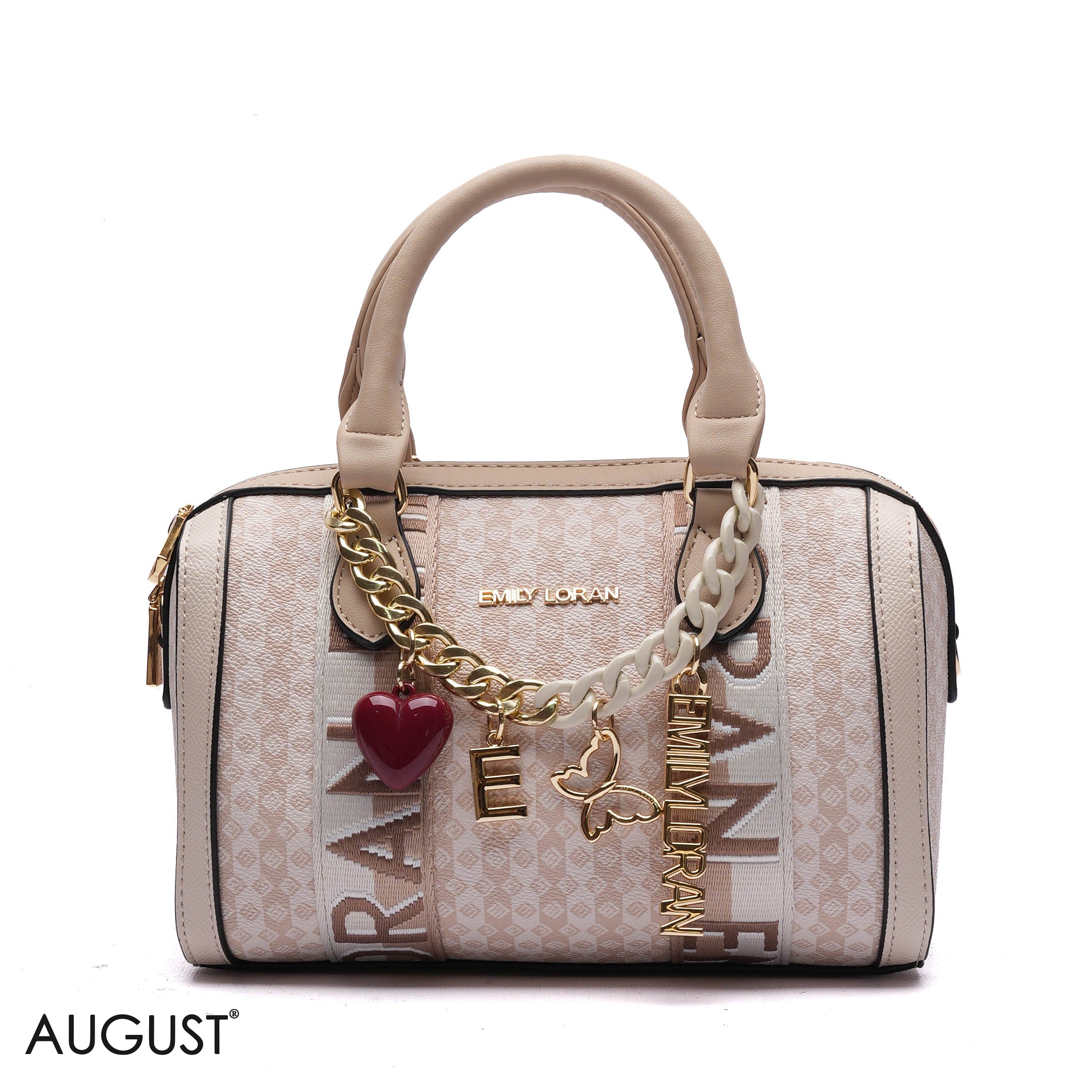 MONOGRAM BARREL BAG WITH CHARM CHAIN - SMALL