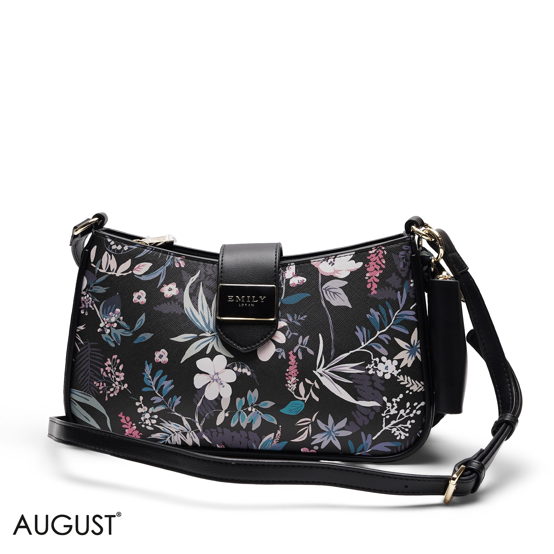 TEXTURED SHOULDER BAG WITH POUCH AND SCARF