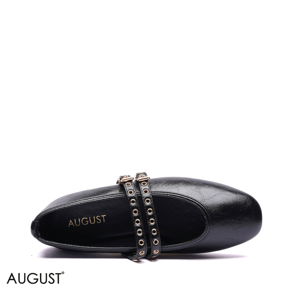 DOUBLE STRAP GROMMET BALLET FLATS