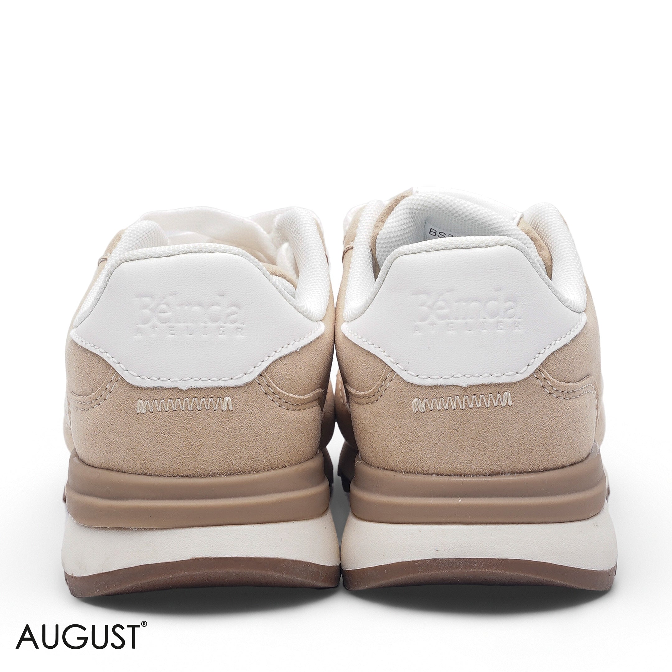 ELEGANT SAND BEIGE SUEDE MESH SNEAKER