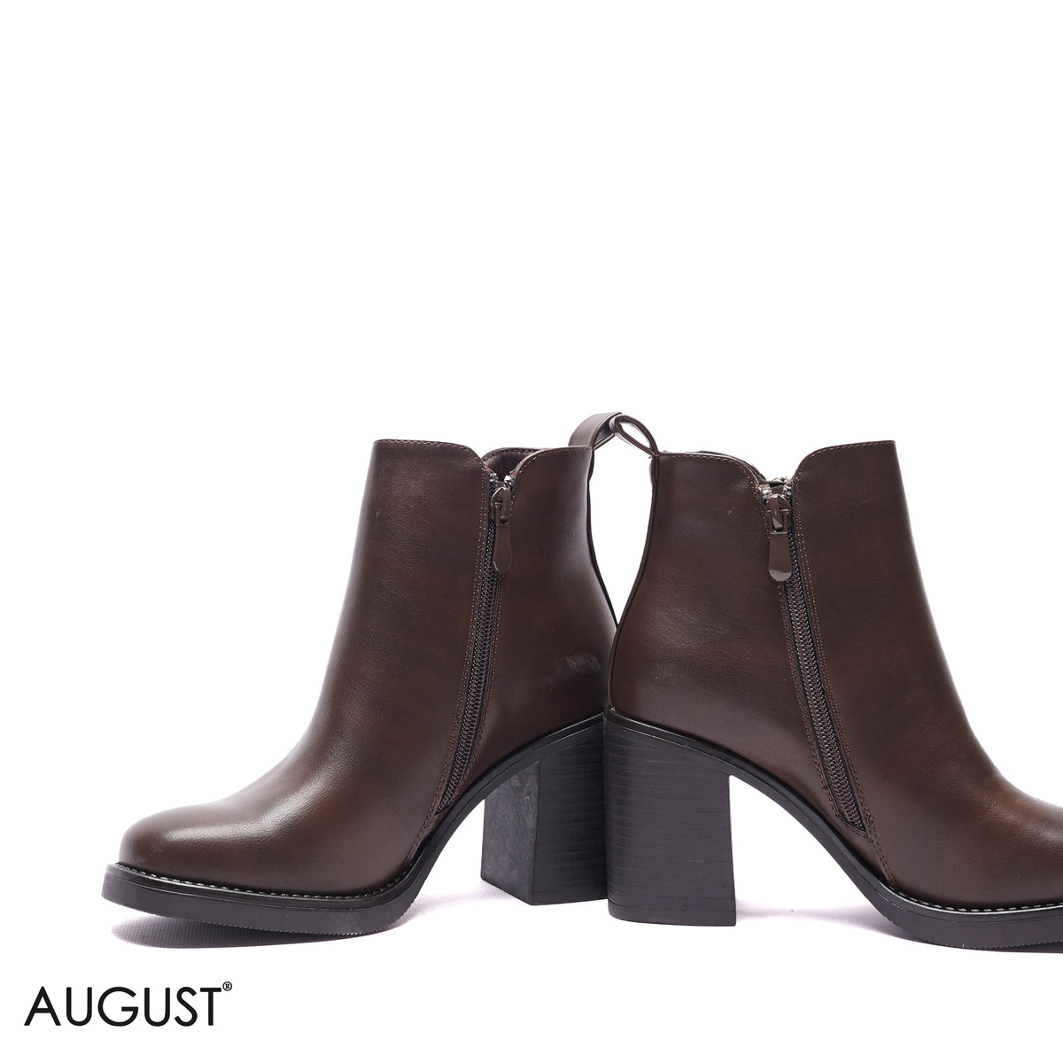 SIDE-ZIP HIGH BLOCK HEEL BOOTS