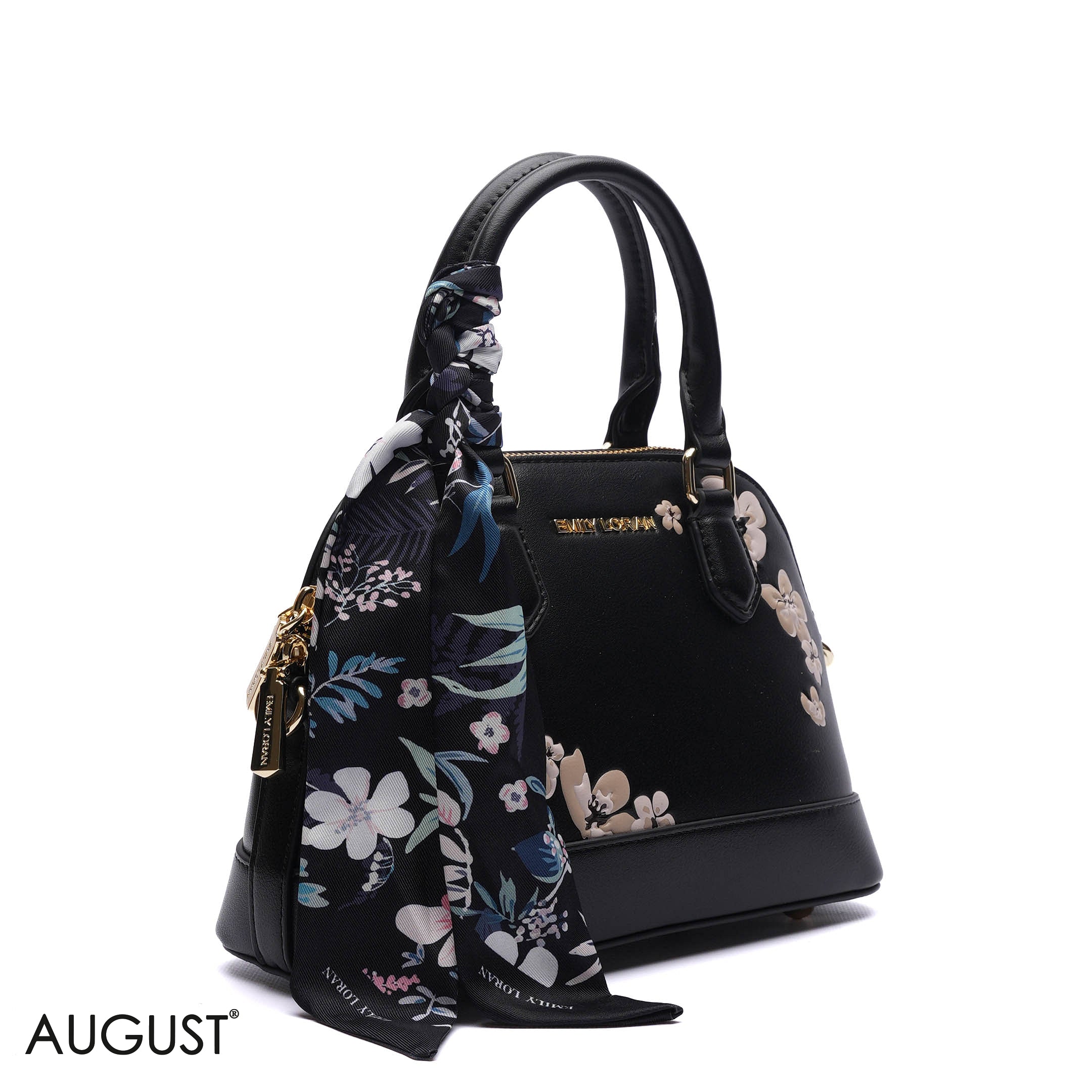 FLORAL DOME HANDBAG WITH SCARF