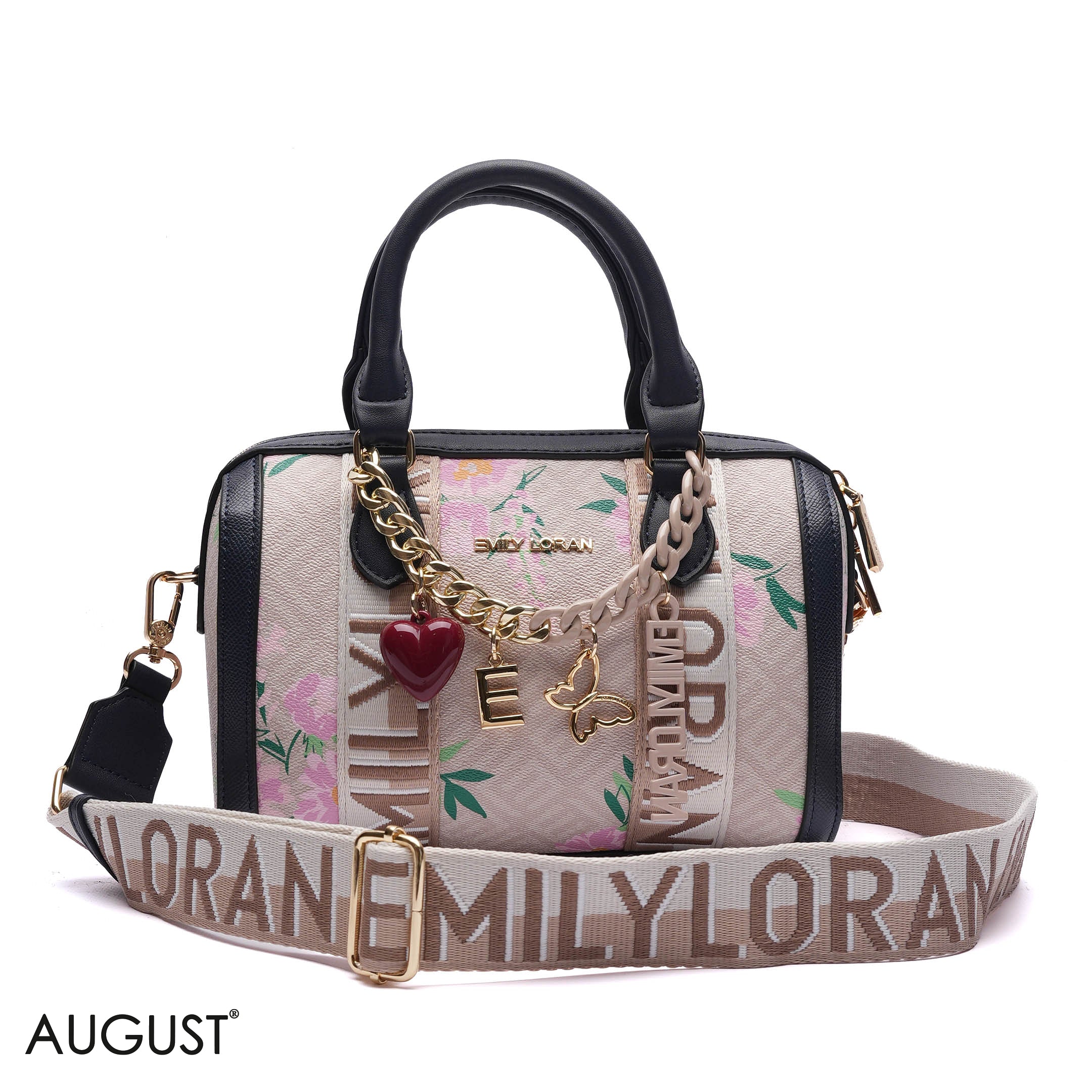 MONOGRAM BARREL BAG WITH CHARM CHAIN - SMALL
