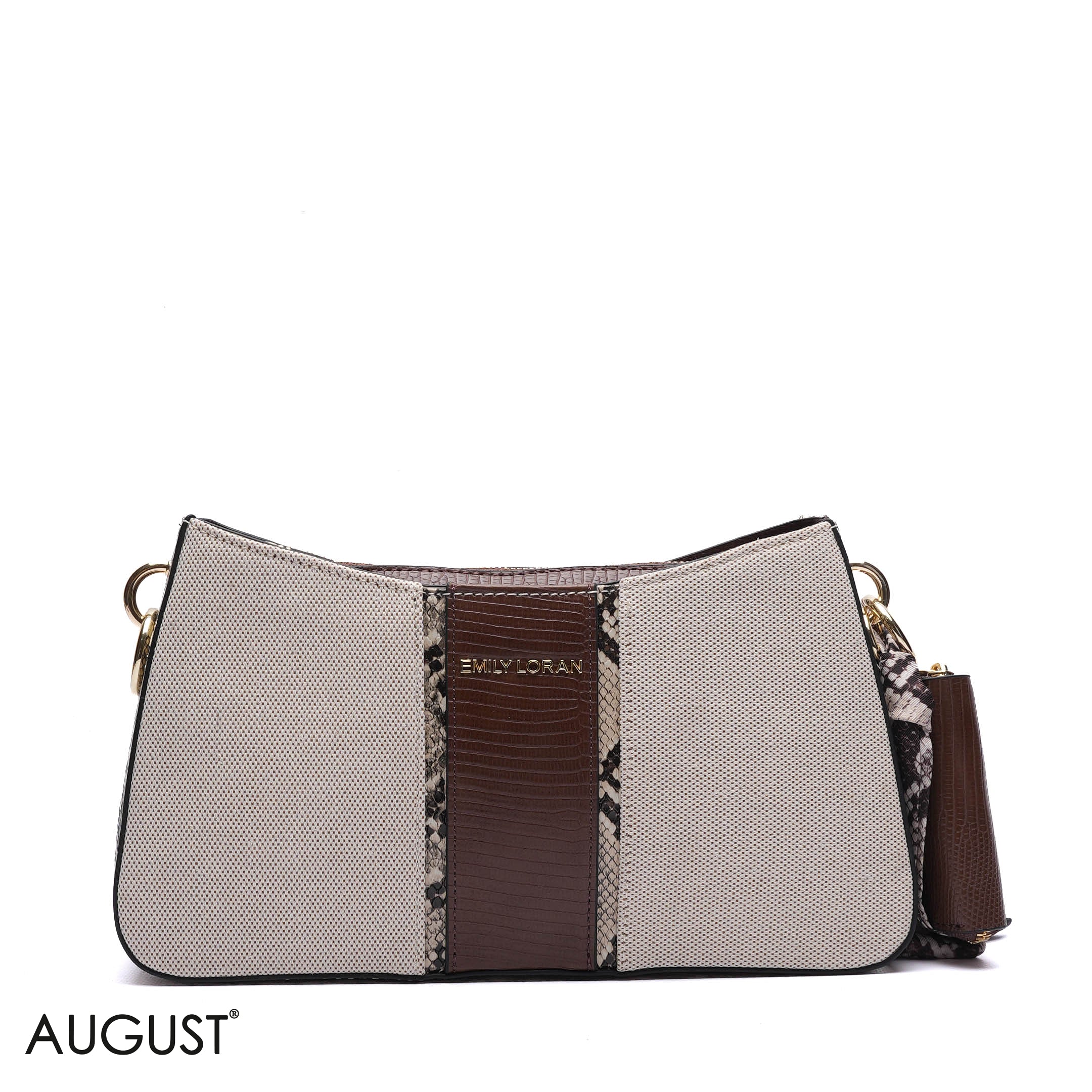 SNAKESKIN PANELLED SHOULDER BAG