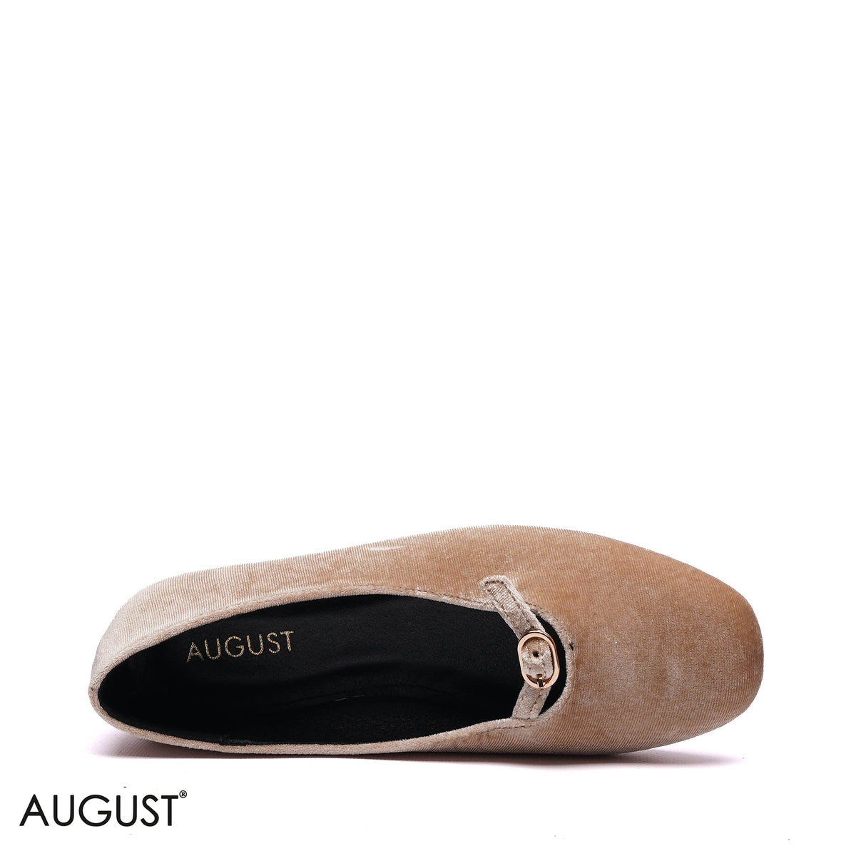 BUCKLED VELVET BALLET FLATS