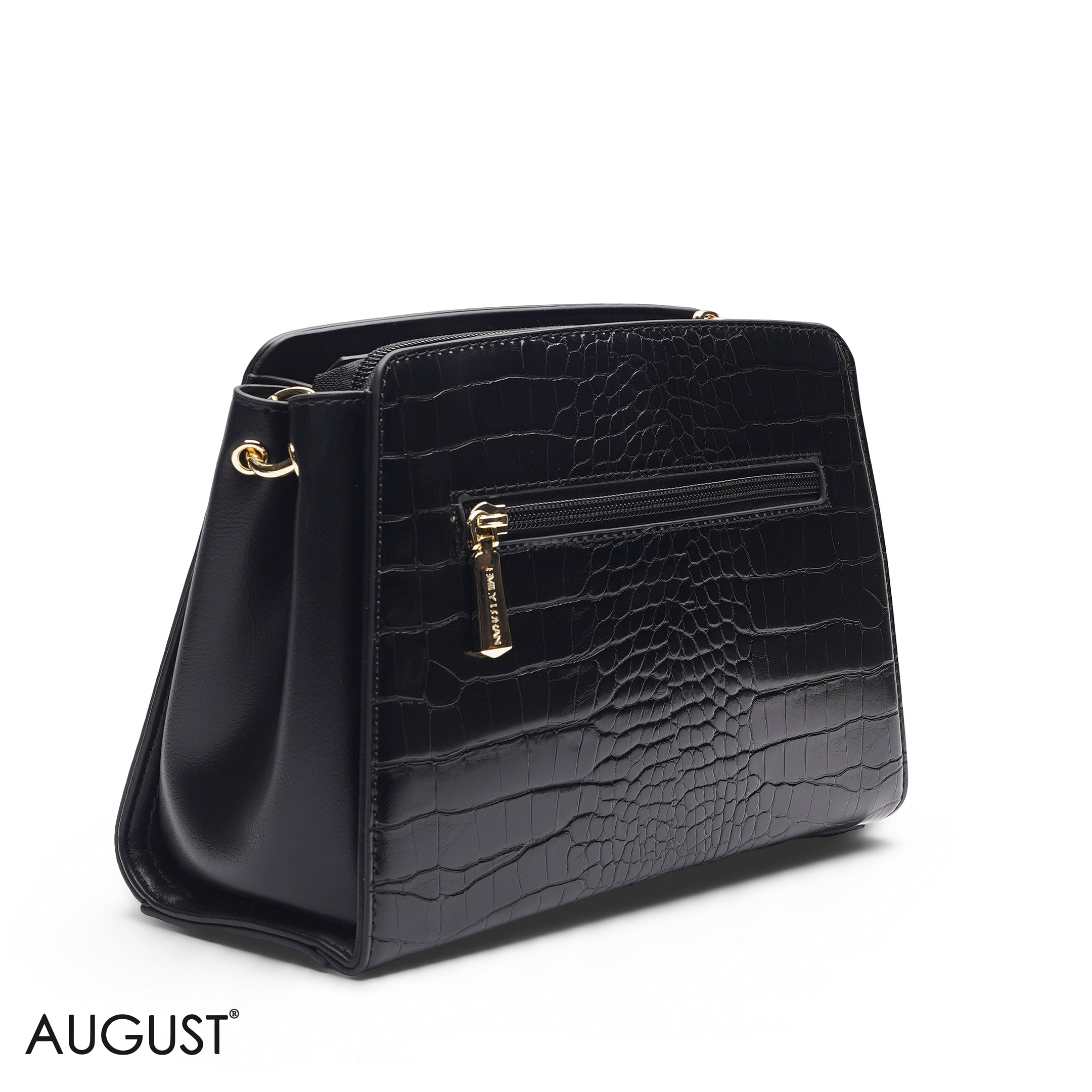 BLACK WHITE FLORAL SCARF BAG - SMALL