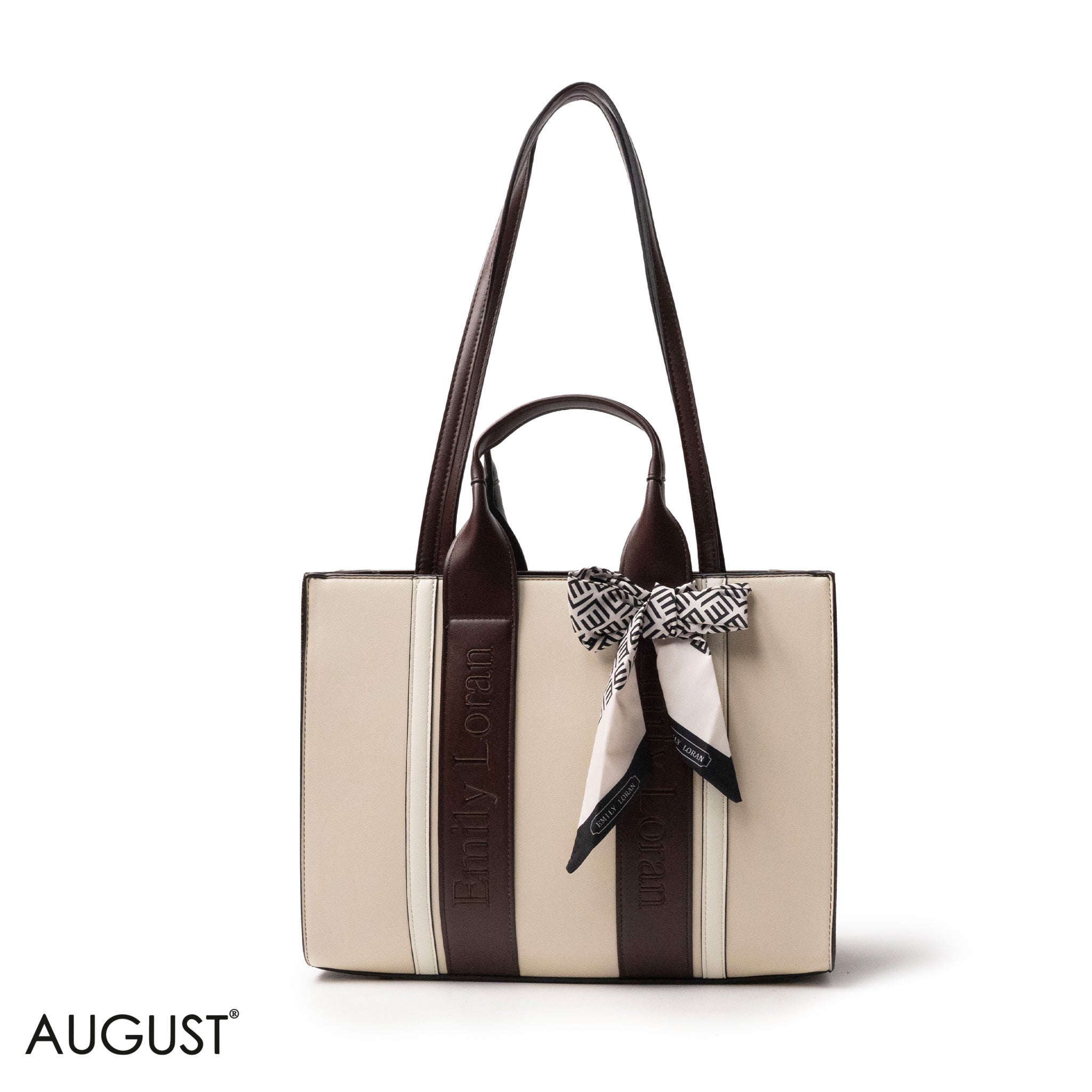 SPECIAL DESIGN LEATHER HANDBAG WITH SCARF - LARGE