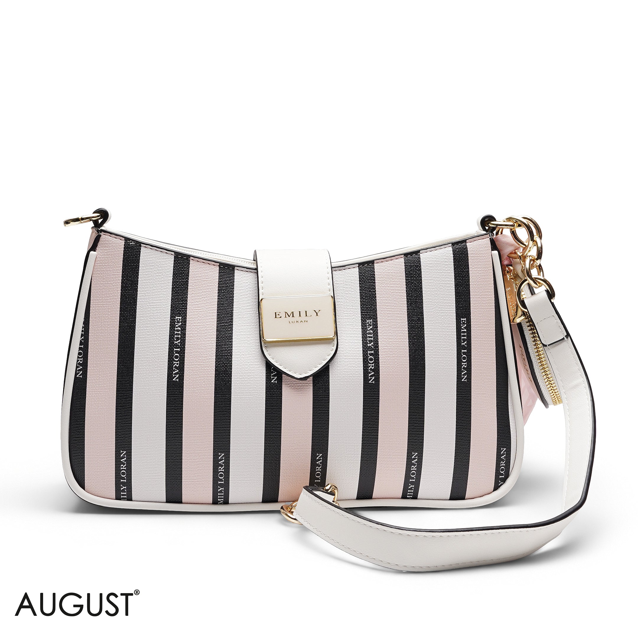 TEXTURED SHOULDER BAG WITH POUCH AND SCARF
