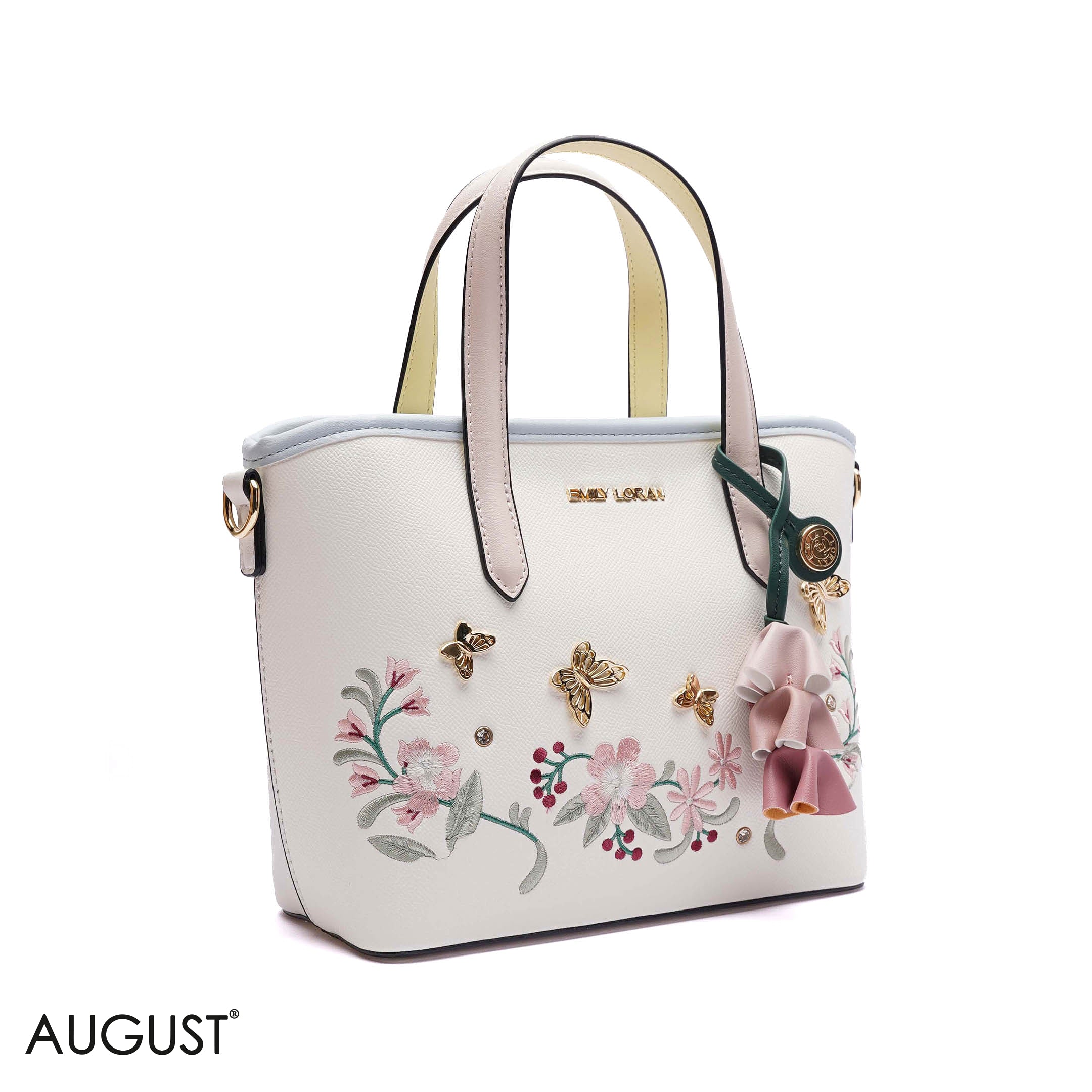 EMBROIDERED FLORAL HANDBAG