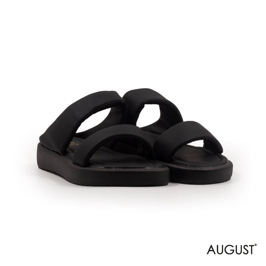 FLAT LEATHER SLIPPER WITH STRAPPY