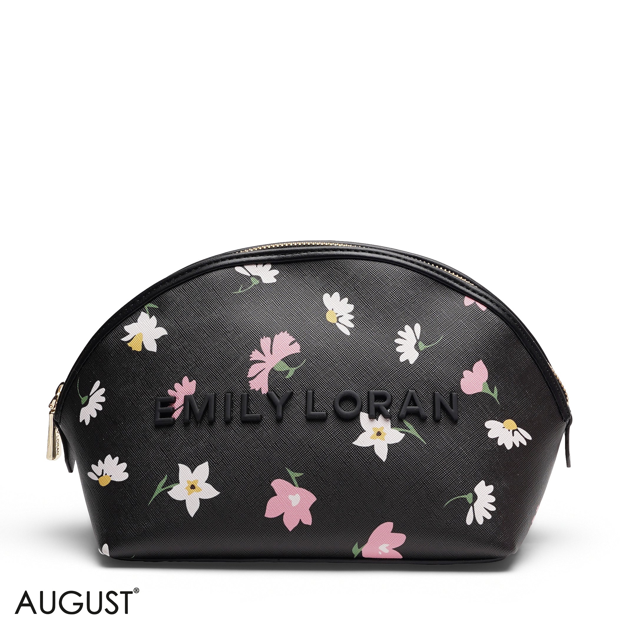 BEIGE MAKEUP BAG WITH EMBOSSED LOGO