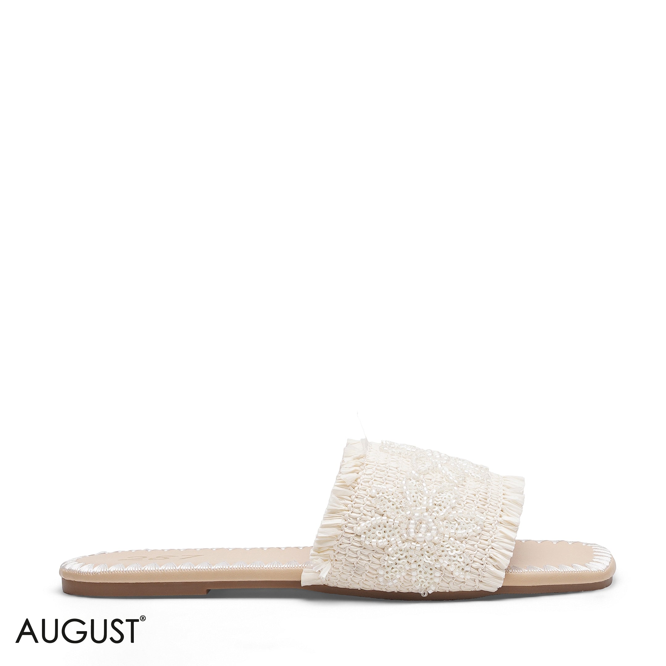 OFF-WHITE SLIPPER WITH BEADED EMBROIDERY