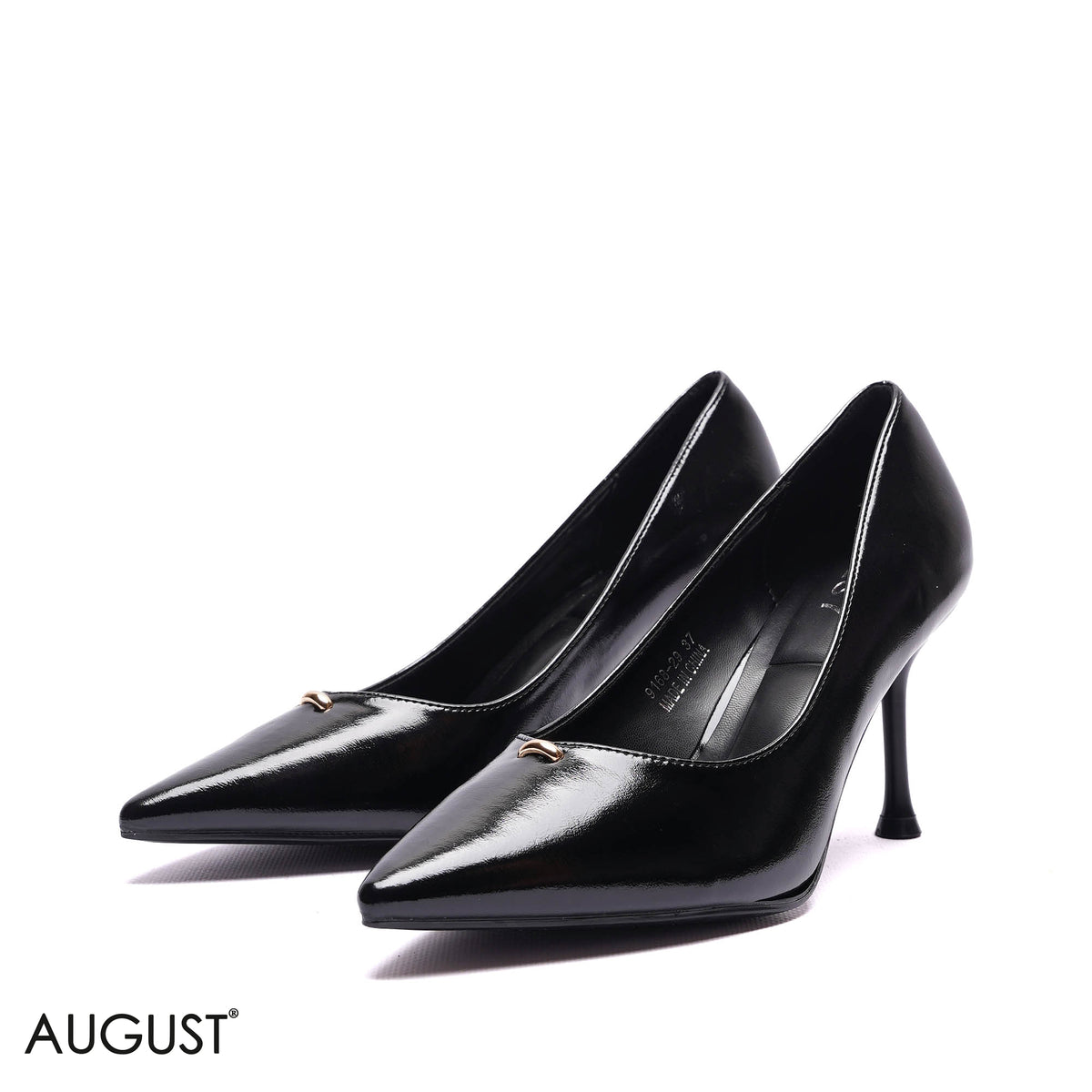 METAL-ACCENT POINTED HIGH PUMPS