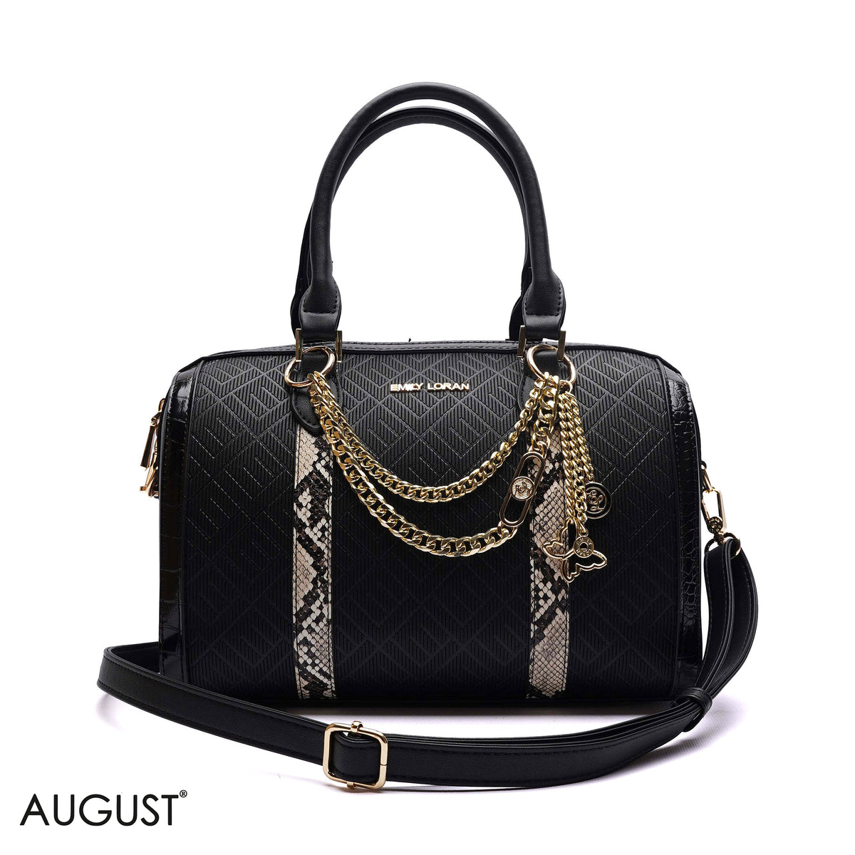 HANDBAG SOFT LEATHER WITH GOLD CHAIN - MEDIUM