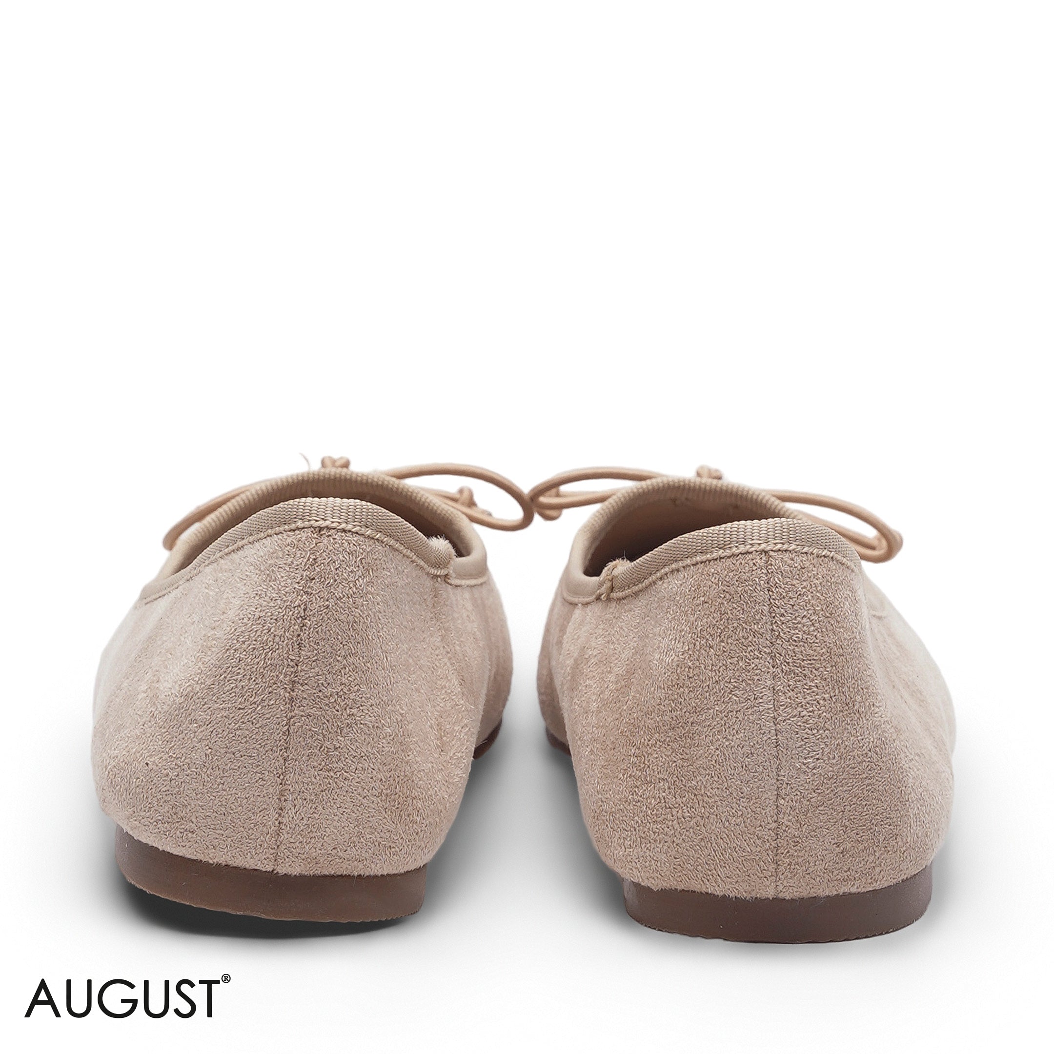 ELEGANT NATURAL BEIGE SUEDE KNOT FLAT