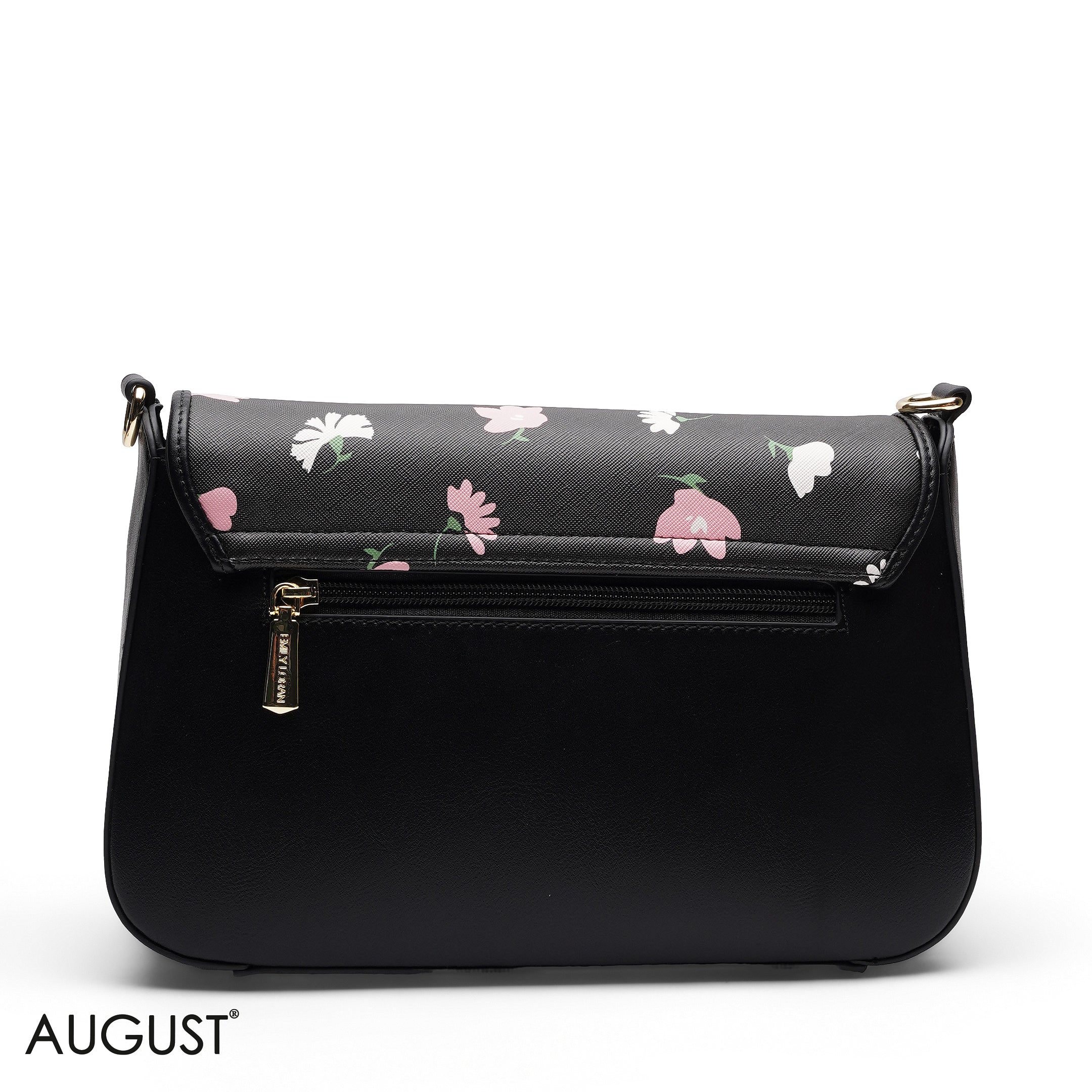 FLORAL PRINT FLAP CROSSBODY BAG