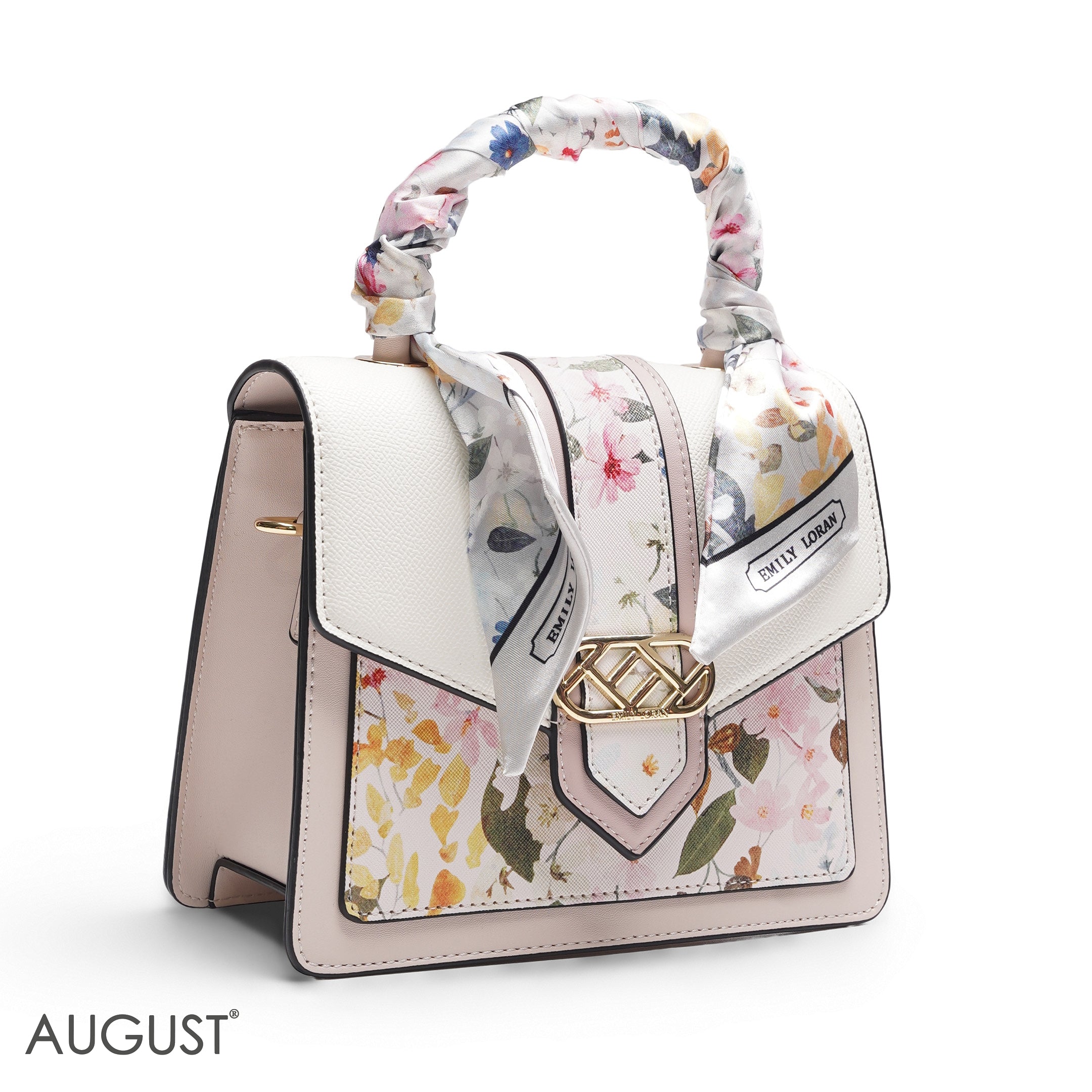 WHITE FLORAL WITH FLORAL SCARF