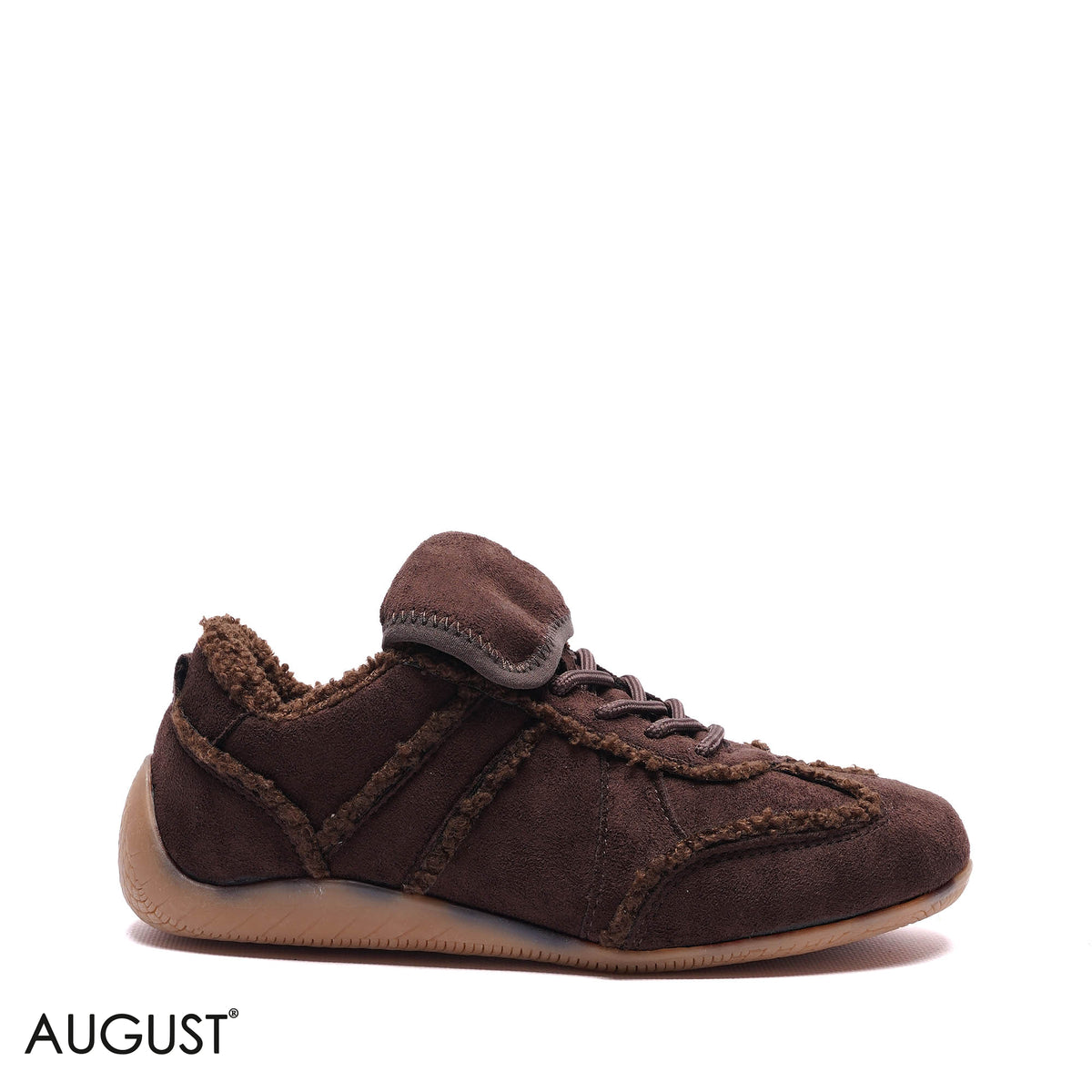 FAUX FUR TRIMMED SUEDE SNEAKERS