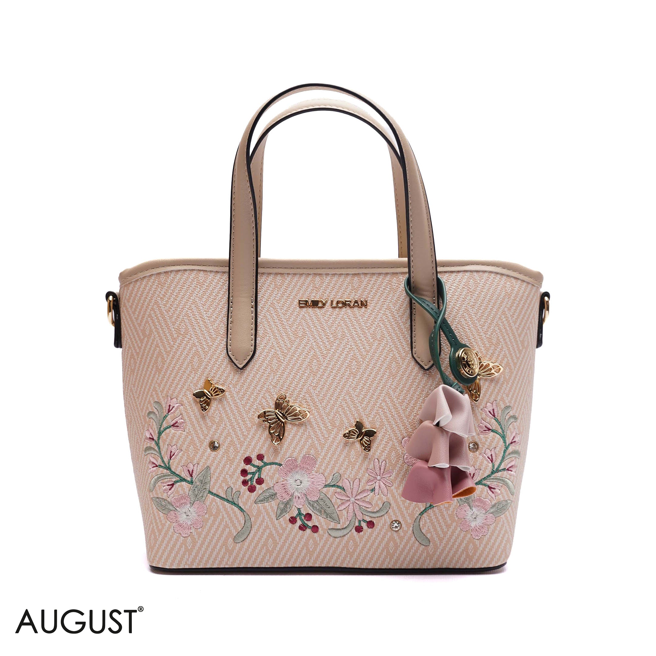 EMBROIDERED FLORAL HANDBAG