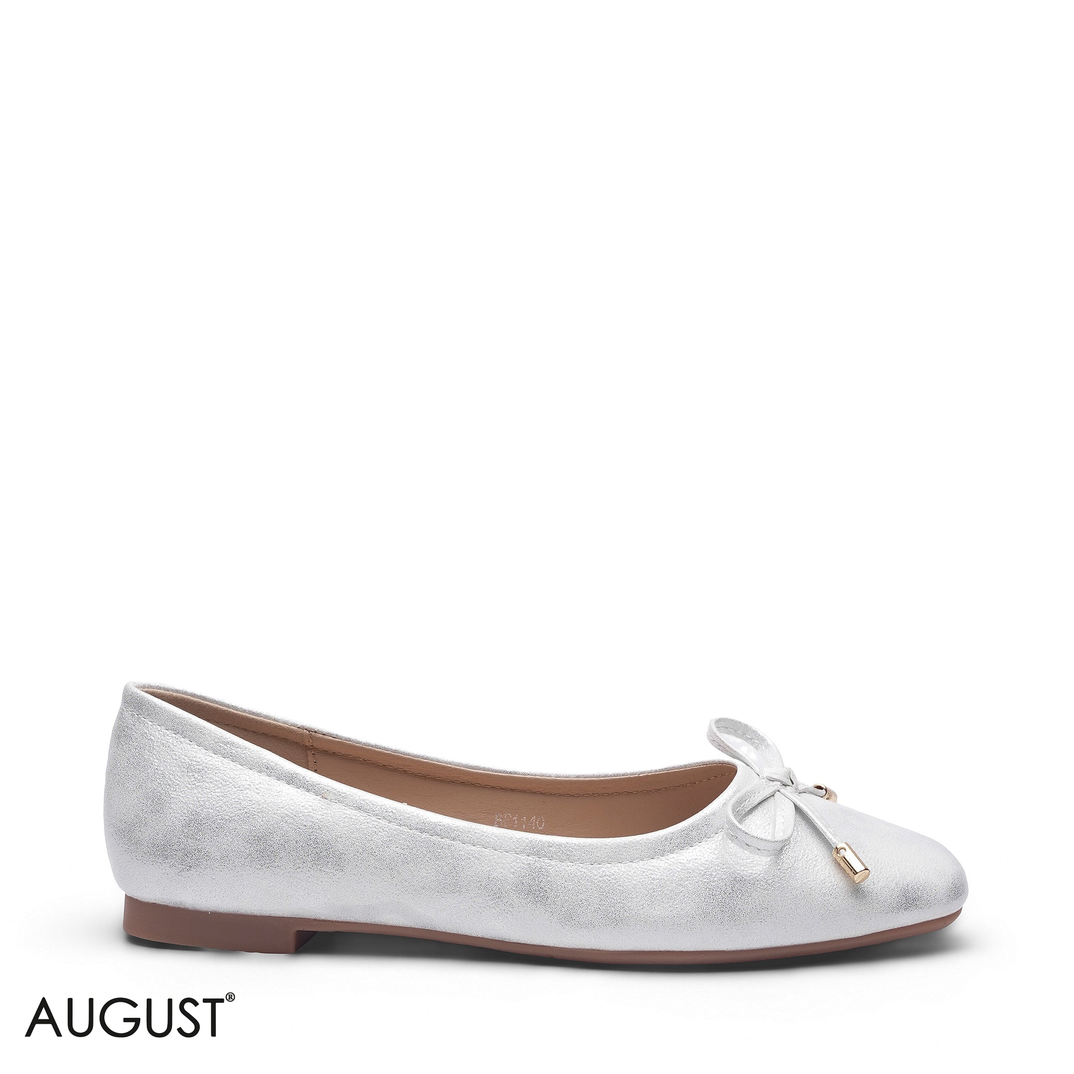 ELEGANT SILVER BOW ACCENT FLAT