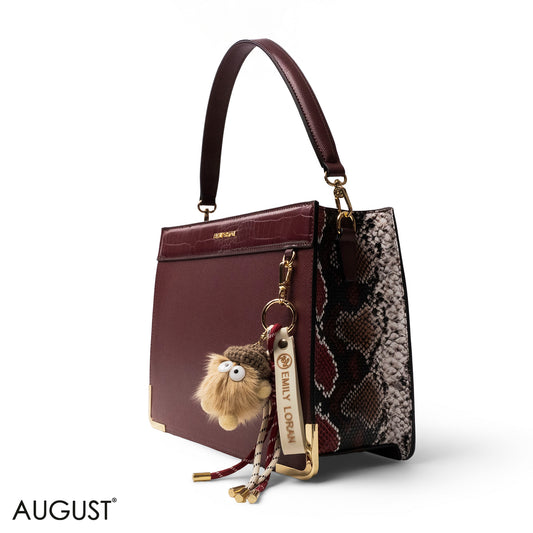 MATTE SMOOTH LEATHER HANDBAG WITH ACCESSORIES -LARGE