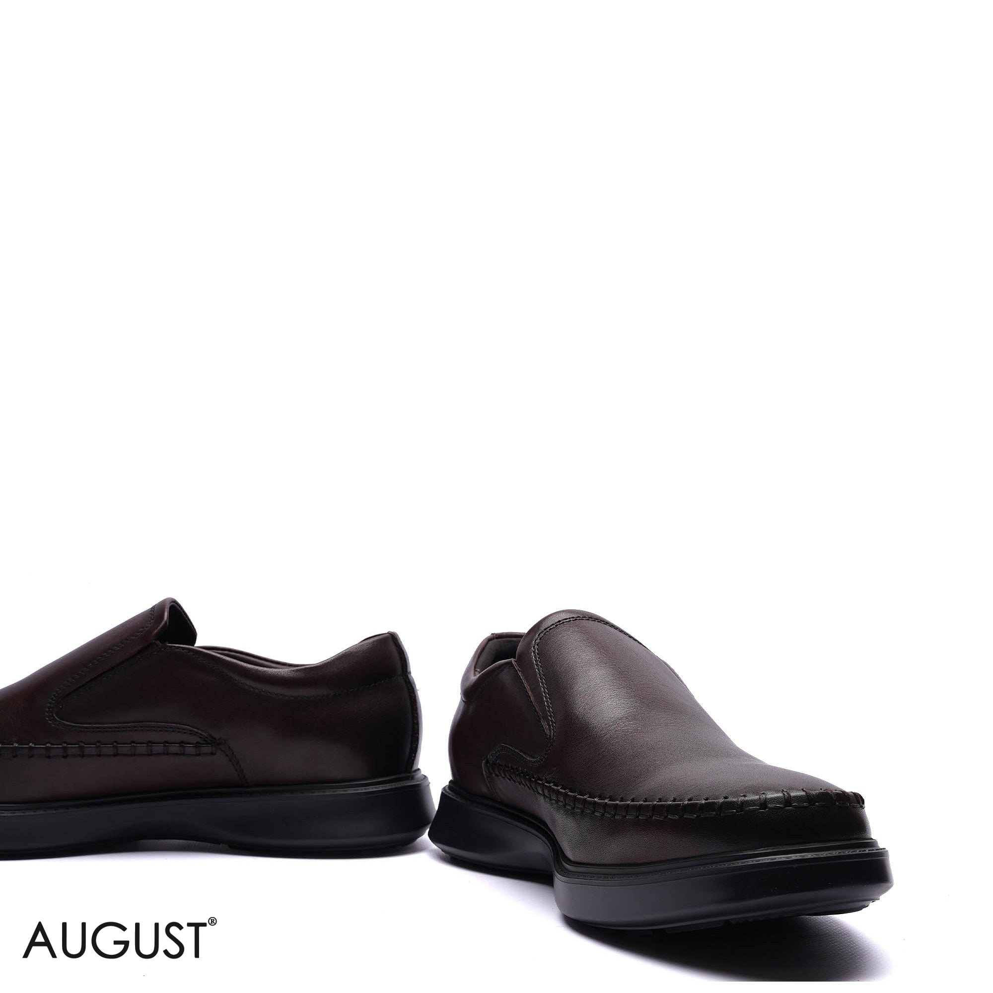 Premium Leather Moc-Toe Comfort Slip-Ons