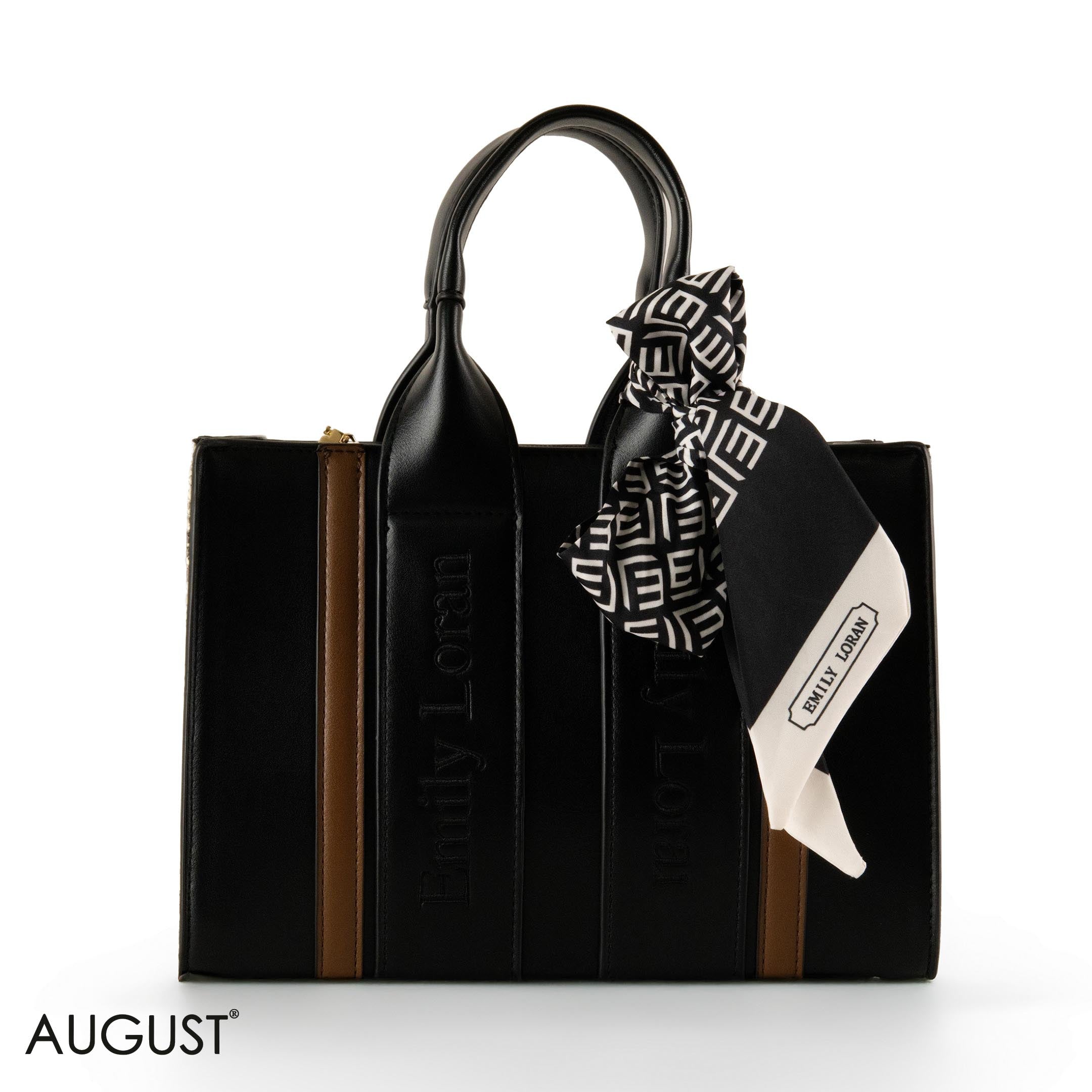 SPECIAL DESIGN LEATHER HANDBAG WITH SCARF - MED