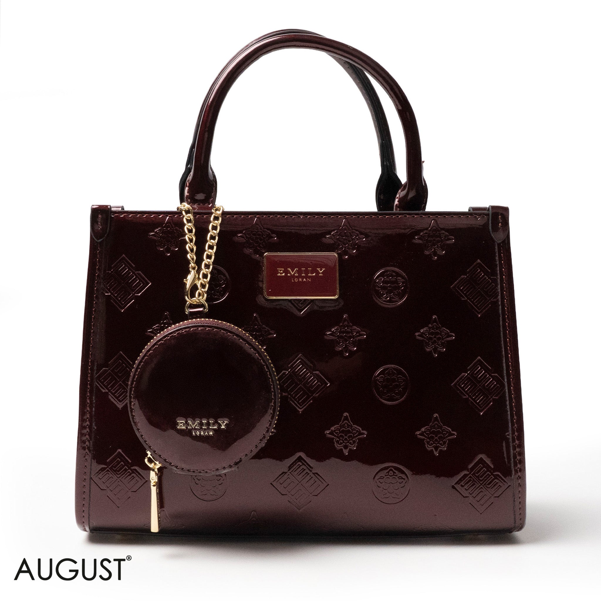 CLASSIC GLOSSY LEATHER PATTERNED HANDBAG - MED