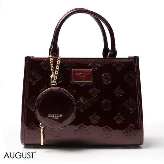 CLASSIC GLOSSY LEATHER PATTERNED HANDBAG - MED