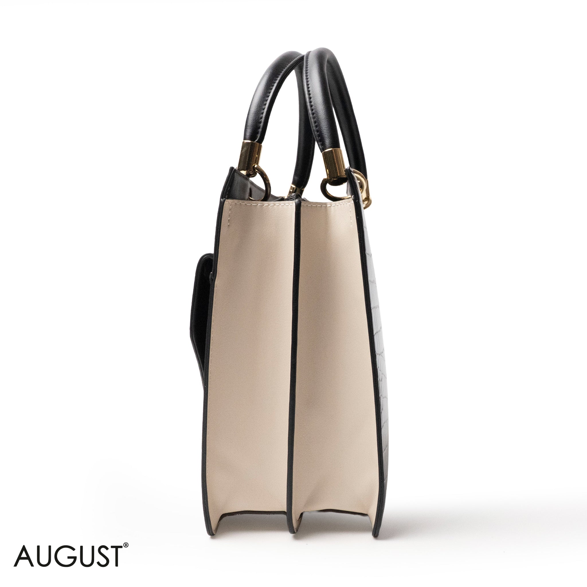 SNAKE LEATHER HANDBAG WITH FLAP - LARGE