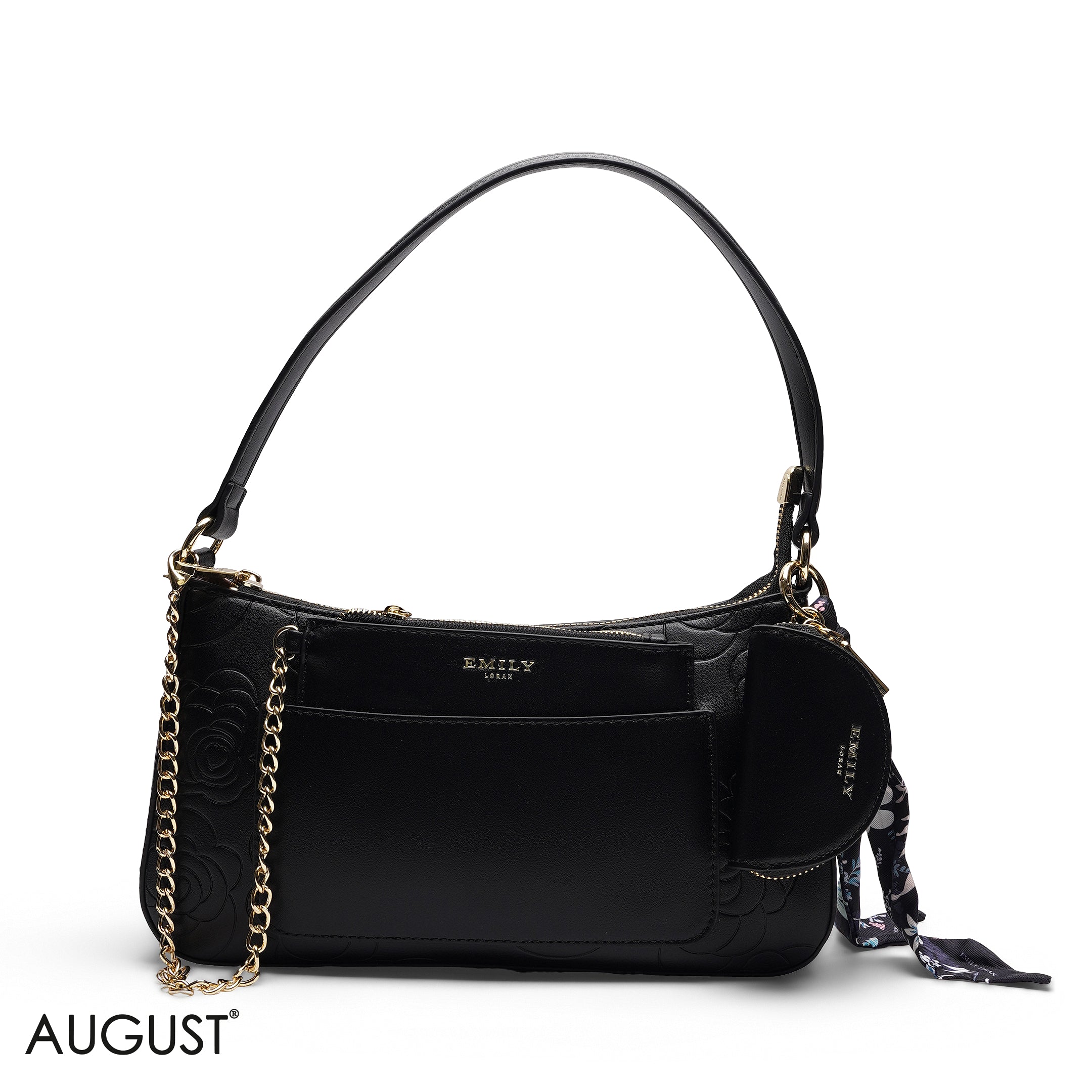 EMBOSSED MULTI-POUCH SHOULDER BAG SET