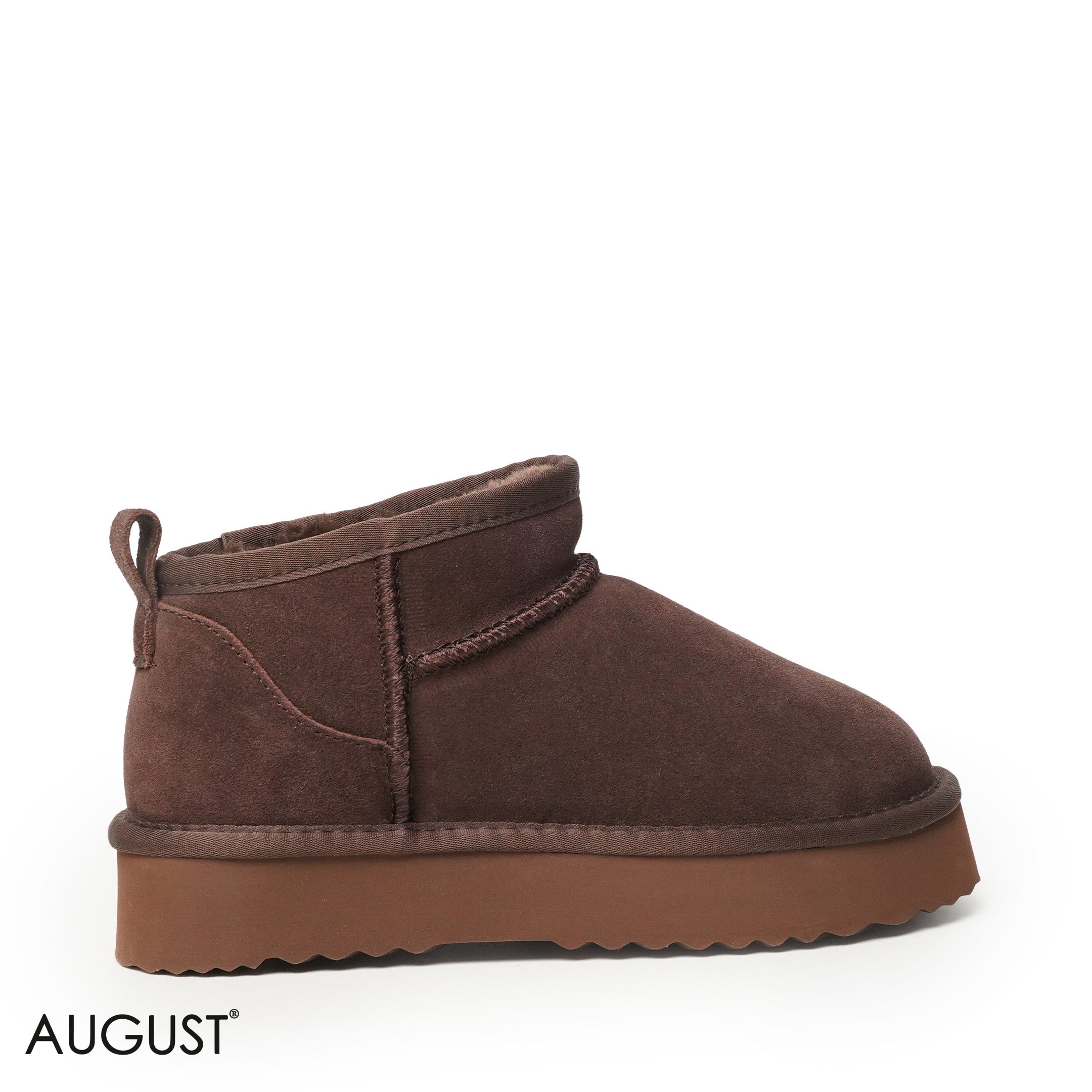 COFFEE SUEDE LEATHER ANKLE UGGS