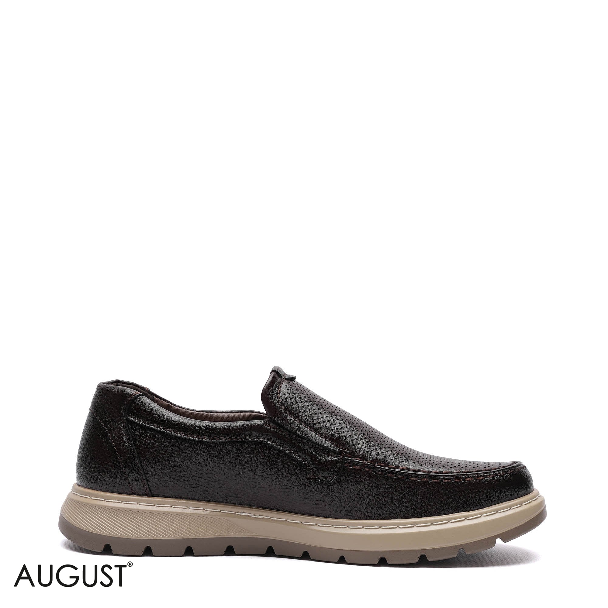 Premium Leather Perforated Slip-Ons