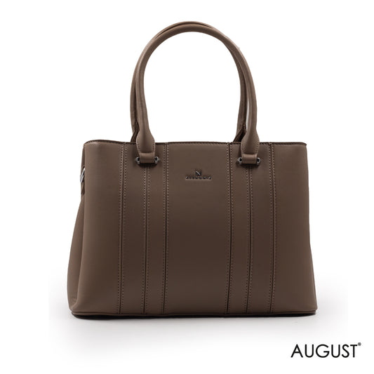 BEIGE LEATHER HANDEL BAG