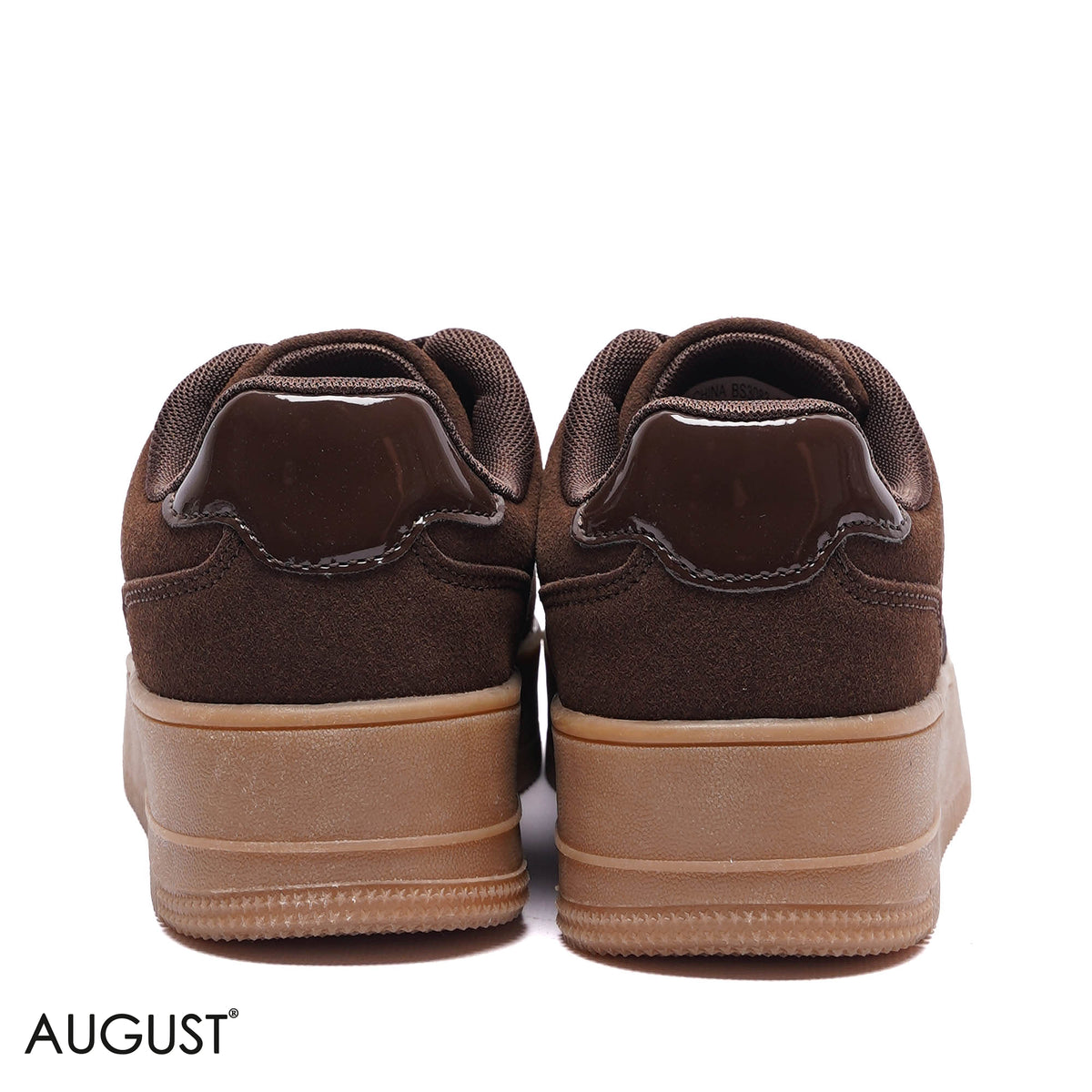 SUEDE METALLIC-TRIM PLATFORM SNEAKERS