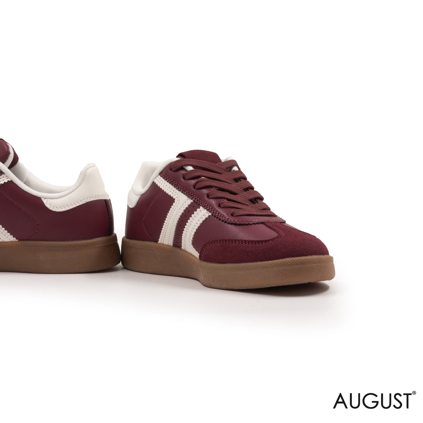 LEATHER,RUBBER SOLE,LACE-UP SNEAKER