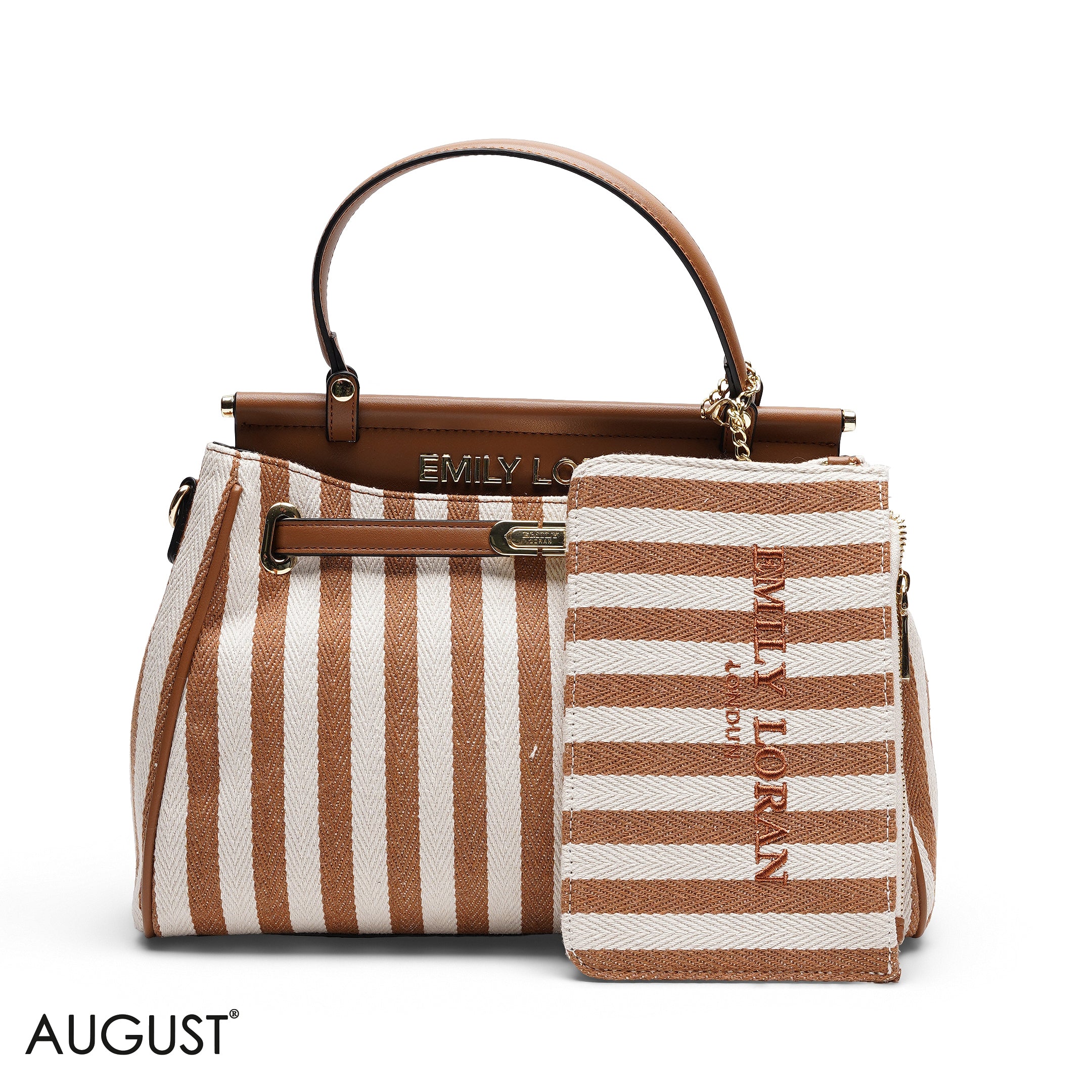 EMILY LORAN STRIPED CANVAS BAG