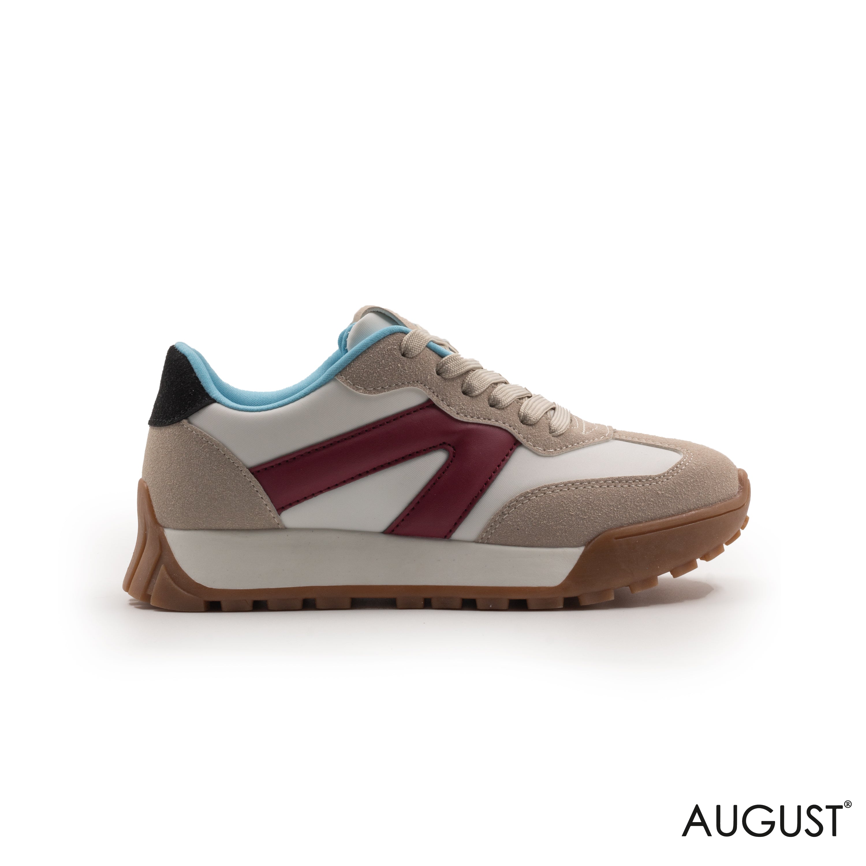 SNEAKERS NYLON-BLEND AND TRIMMED WITH LEATHER AND SUEDE RUBBER SOLE