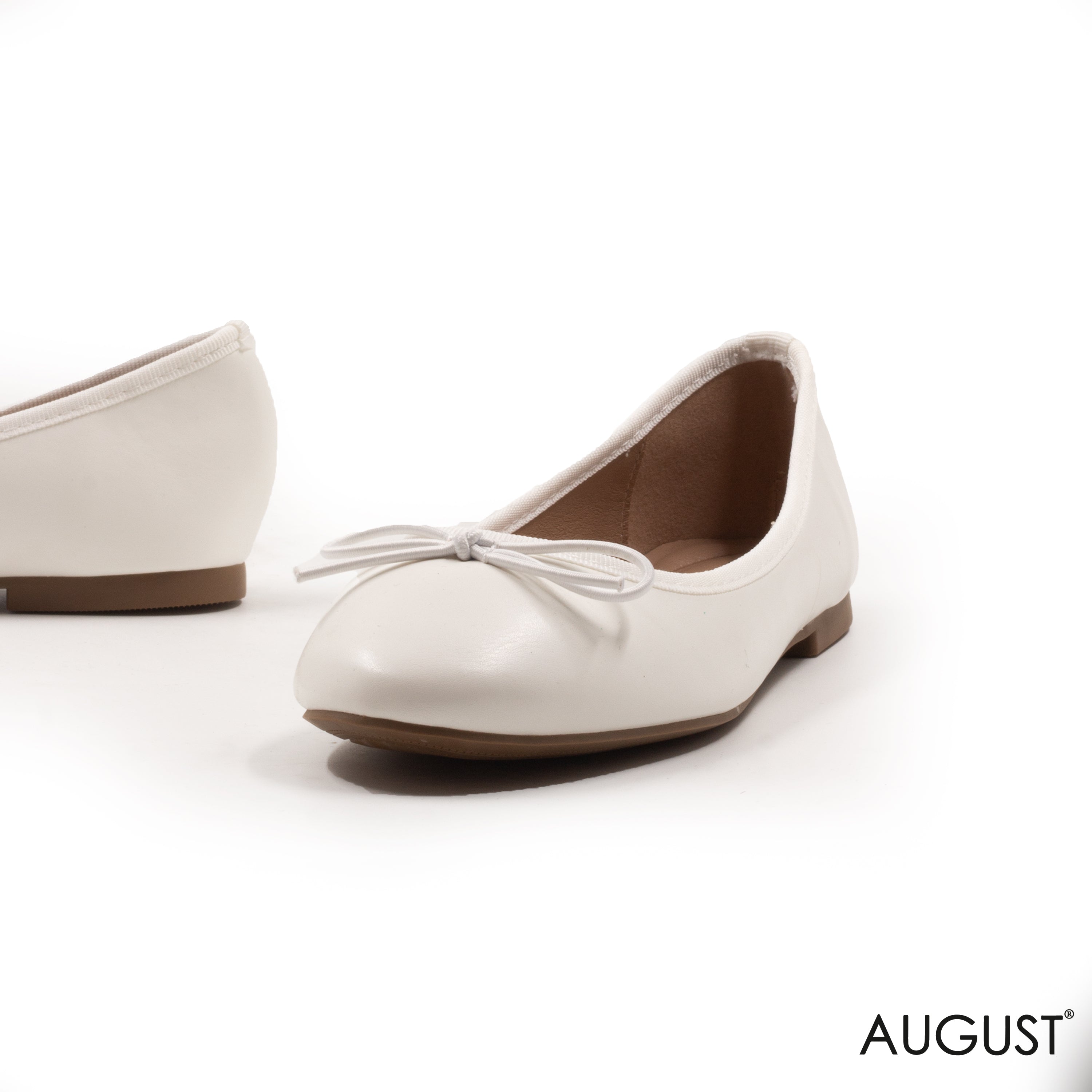 SMOOTH LEATHER BALLET FLATS WITH BOW