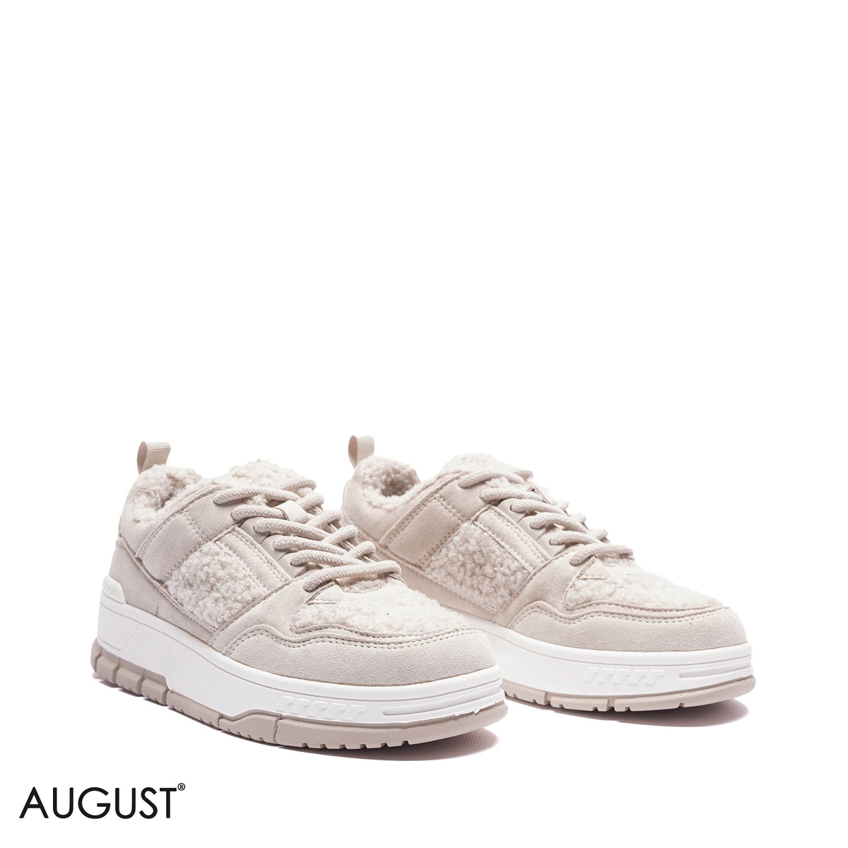 FAUX FUR SUEDE PLATFORM SNEAKERS