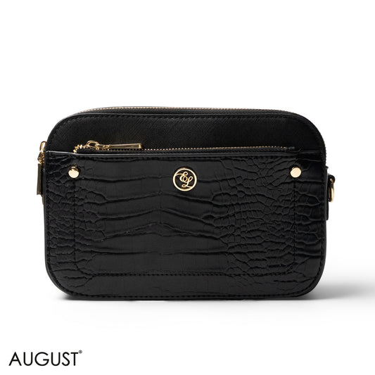 CROC LEATHER CROSSBODY WITH SNAKE DETAIL TOUCH - SMALL