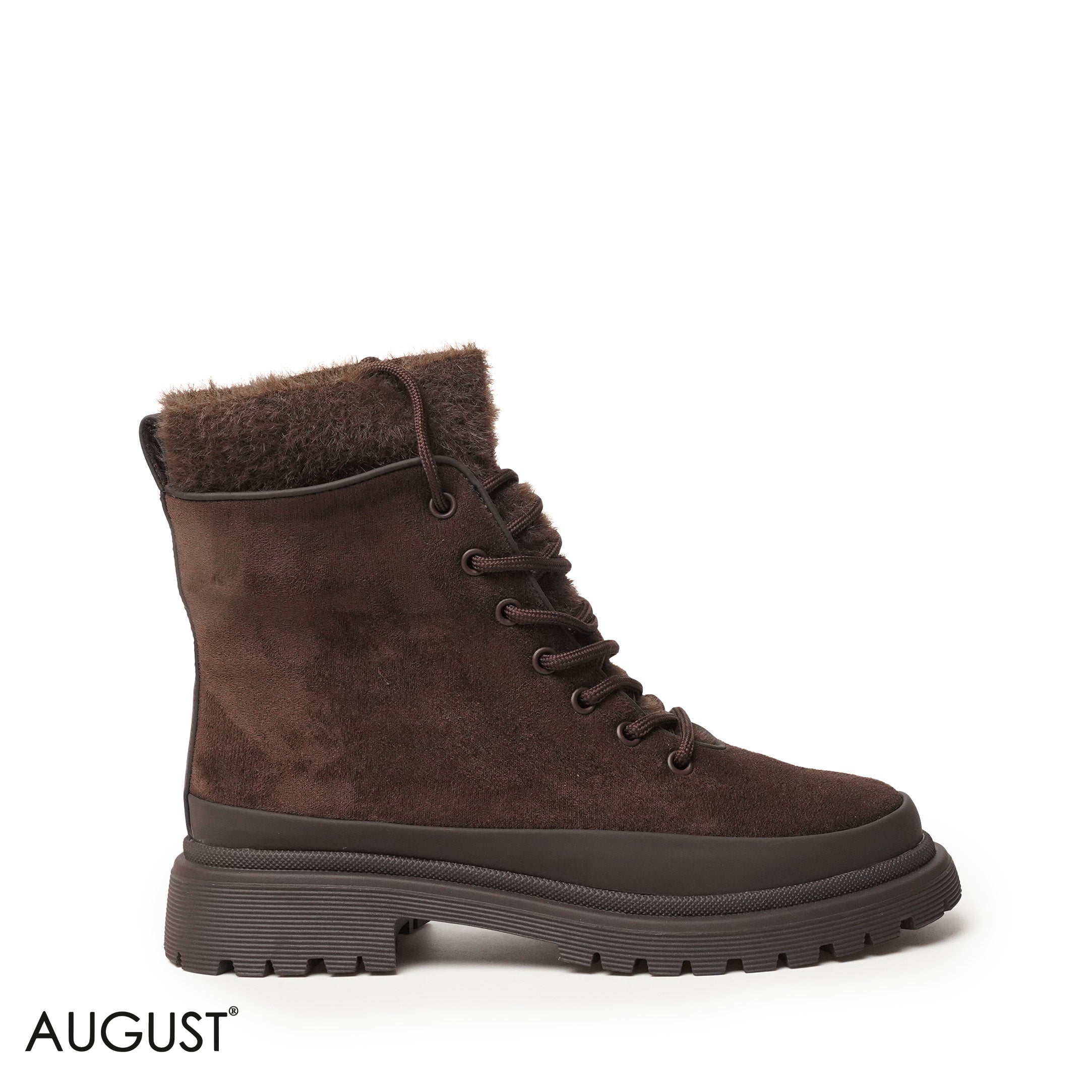 BROWN CHAMOIS LEATHER ANKLE BOOTS WITH BOND