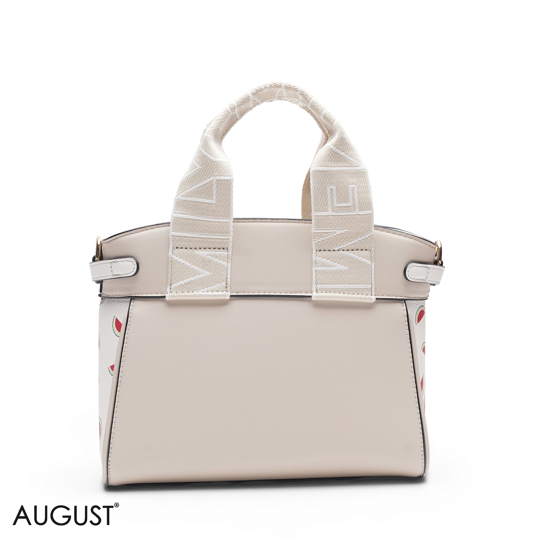 WHITE WATERMELON TOTE BAG WITH POUCH - SMALL