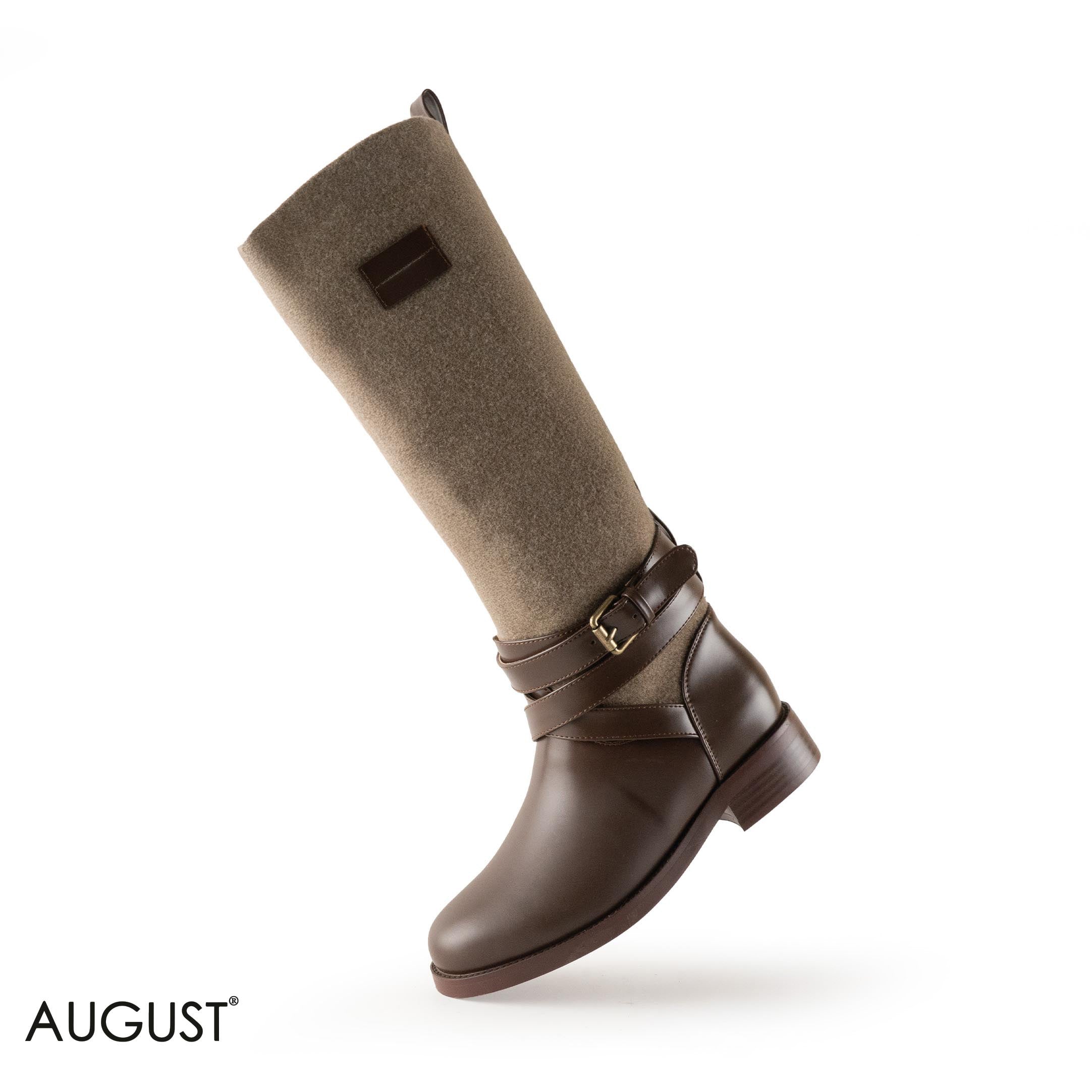LEATHER LONG BOOT WITH TALL SHAFT IS A FABRIC