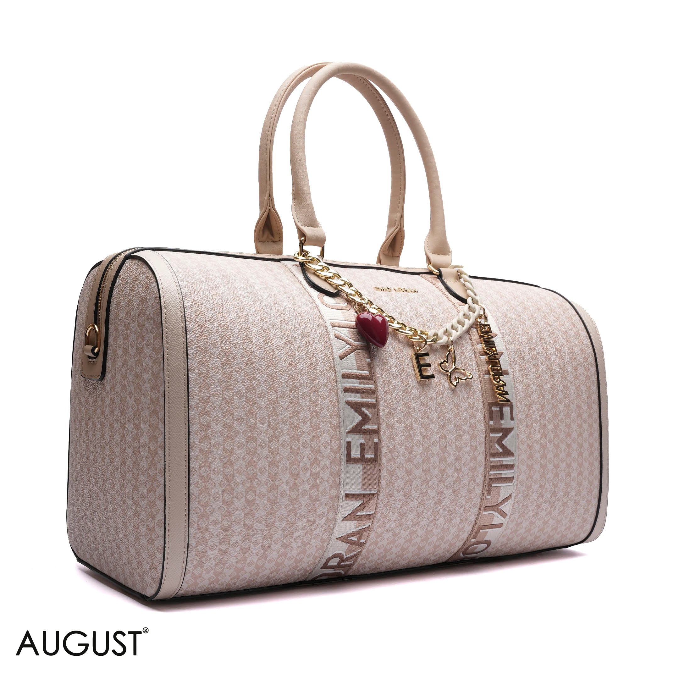MONOGRAM BARREL BAG WITH CHARM CHAIN - LARGE